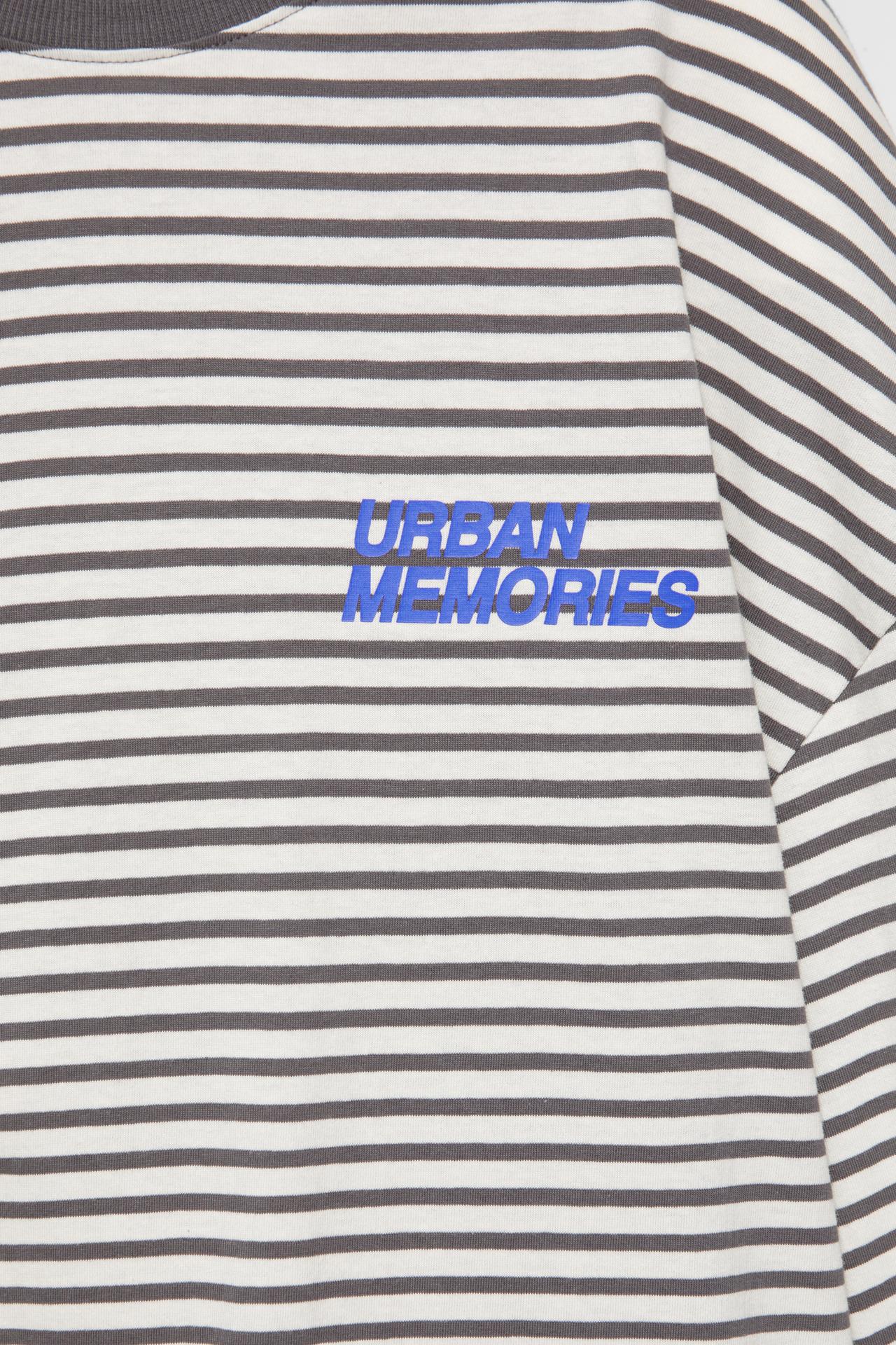 Graphic striped T-shirt — Anthracite grey