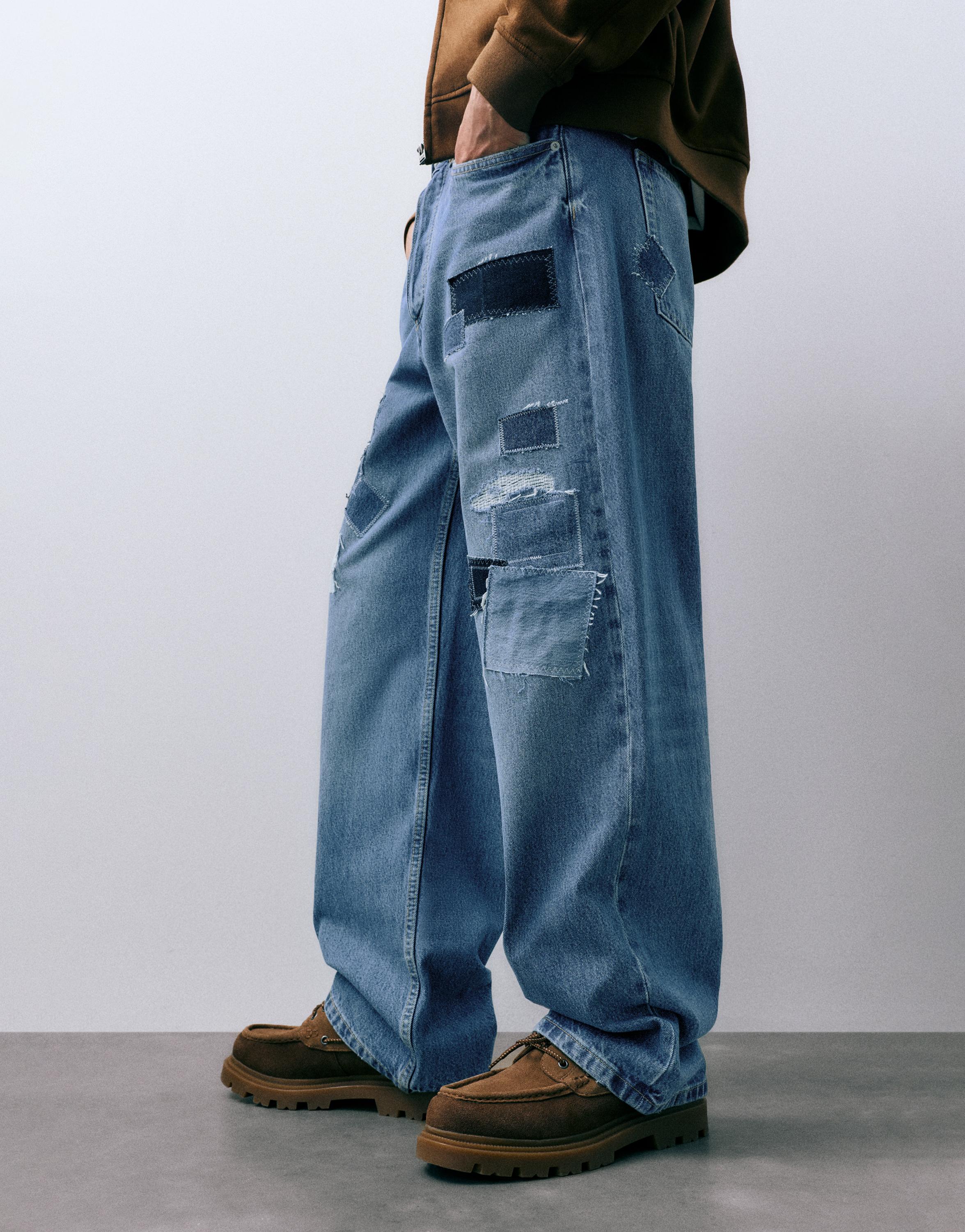 Patchwork baggy jean - Görsel 25