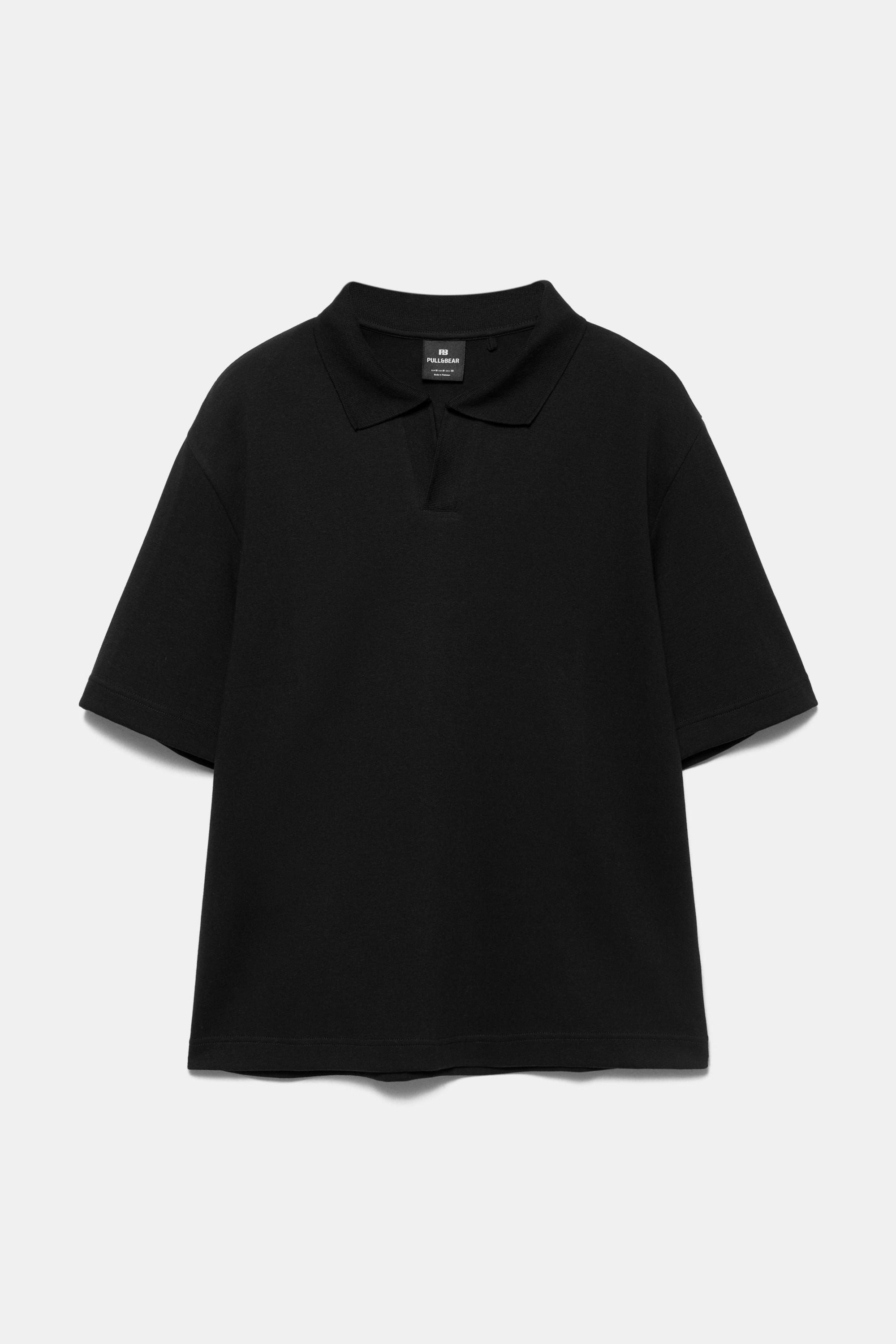 Short sleeve interlock polo shirt — Black