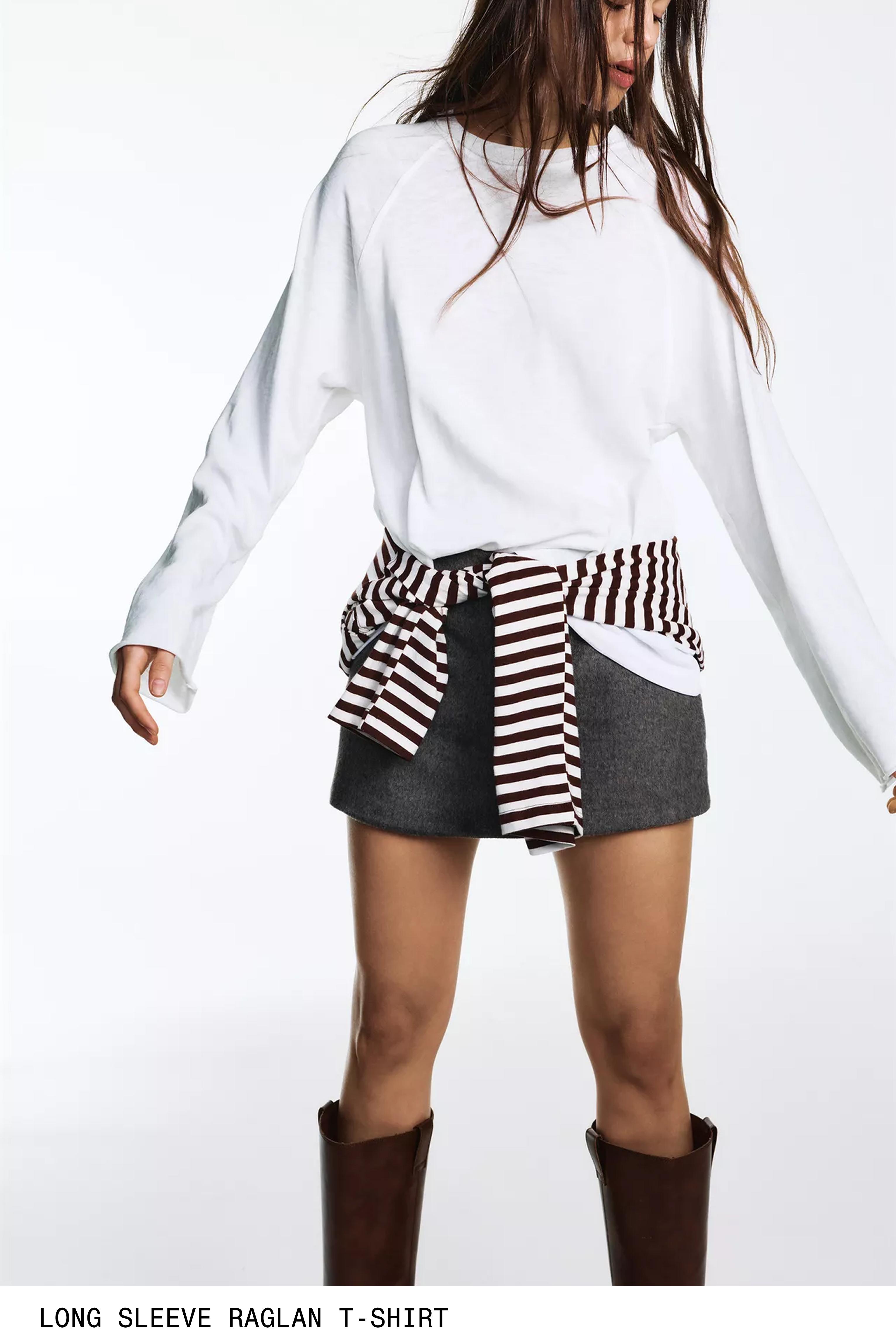 Long sleeve raglan T-shirt — White