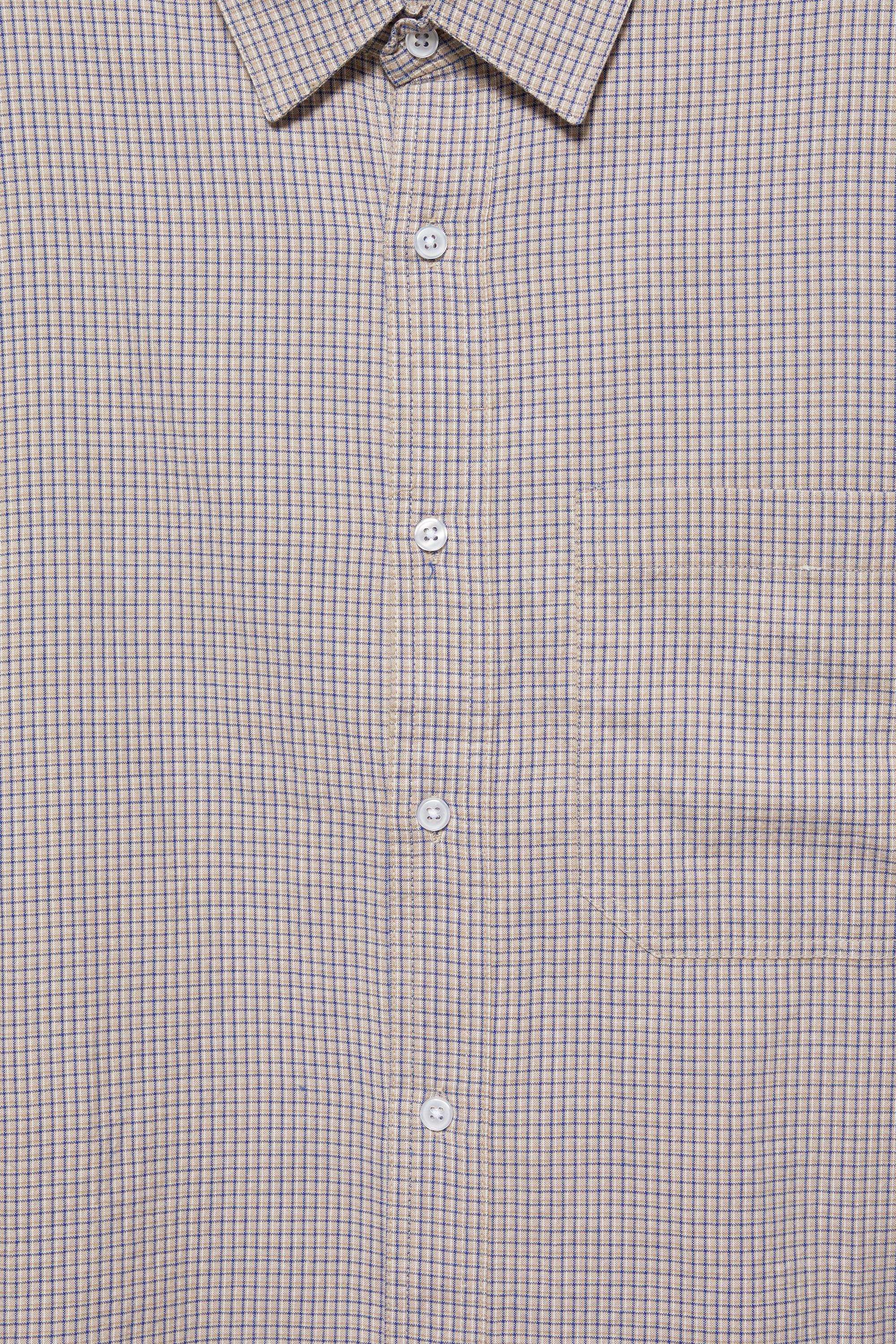 Double sleeve check shirt — Sand/Blue