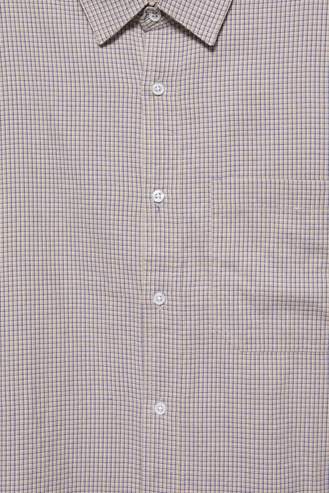 Double sleeve check shirt — Sand/Blue