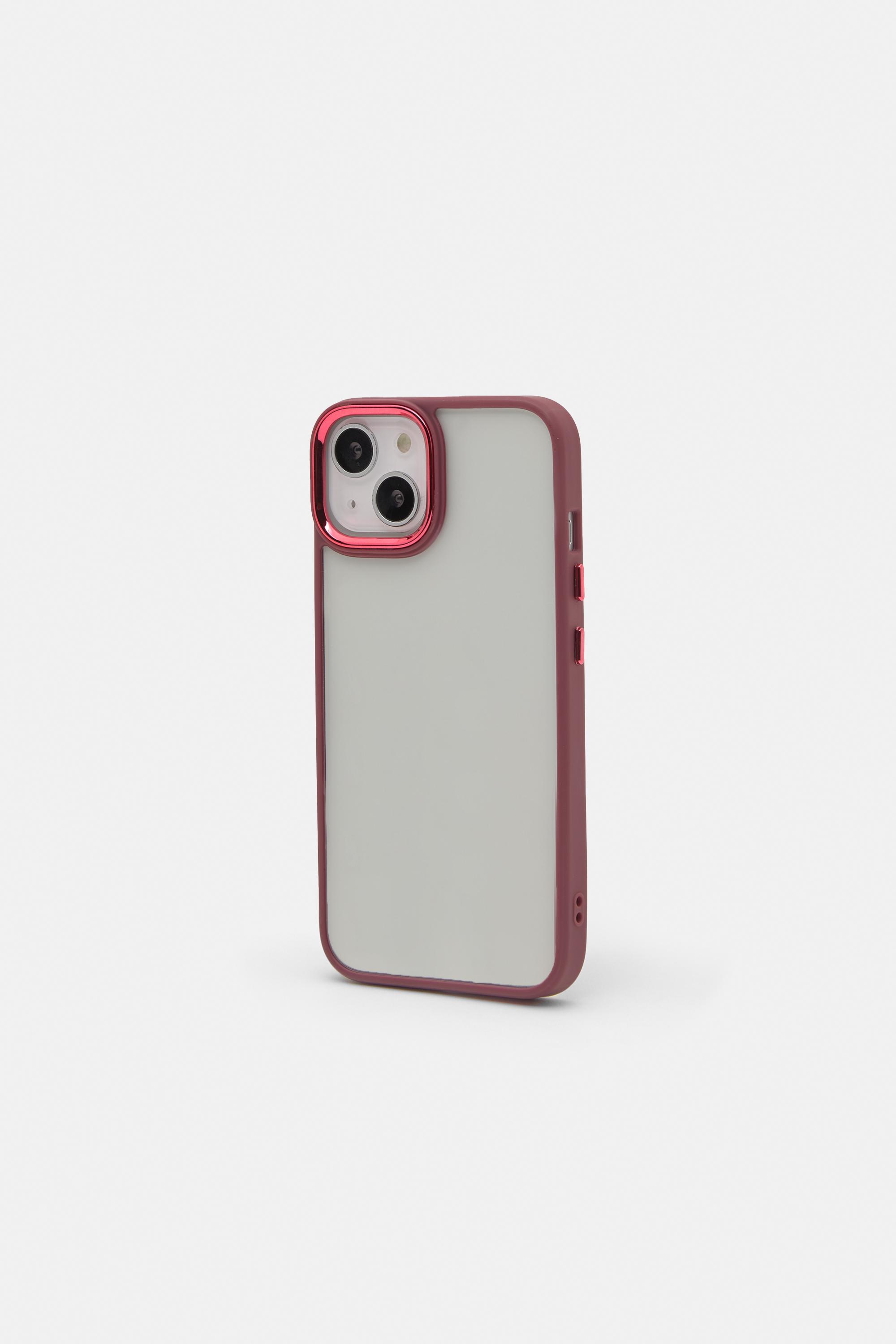 Transparent iPhone case with contrast — Maroon