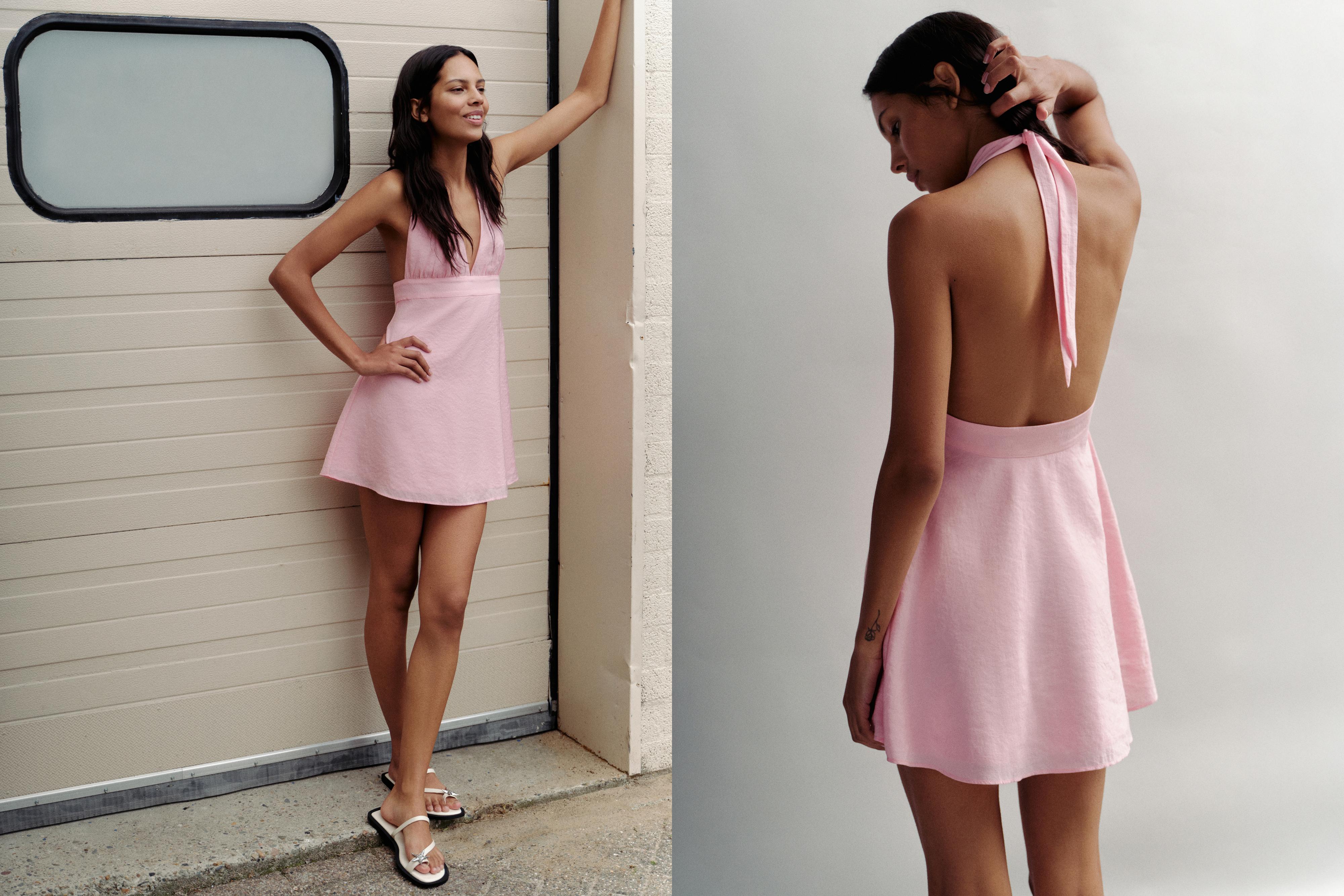 Short halter dress — Pink