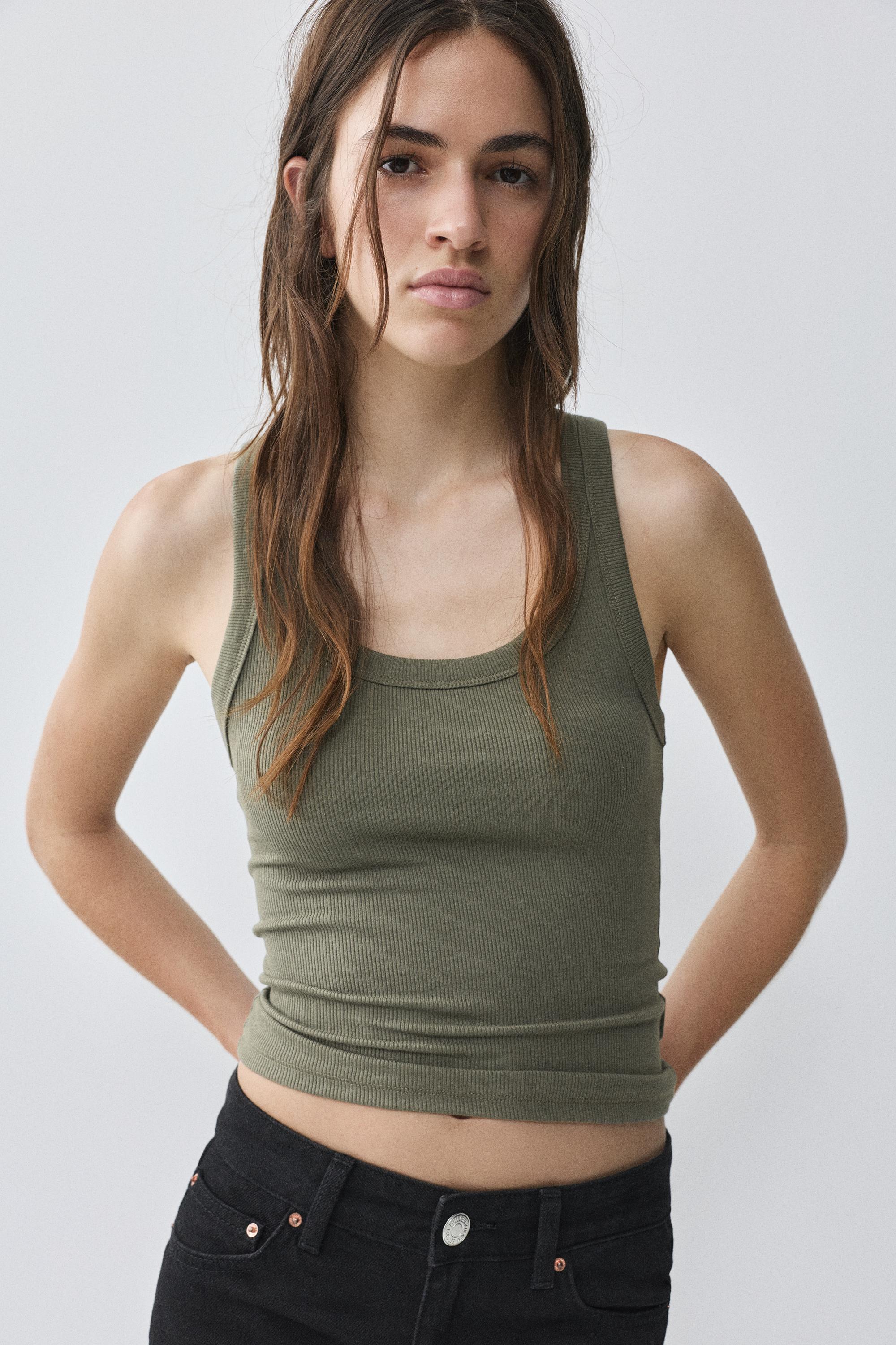 Basic tank top — Khaki