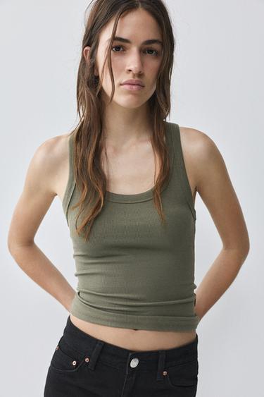 Basic tank top — Khaki 1