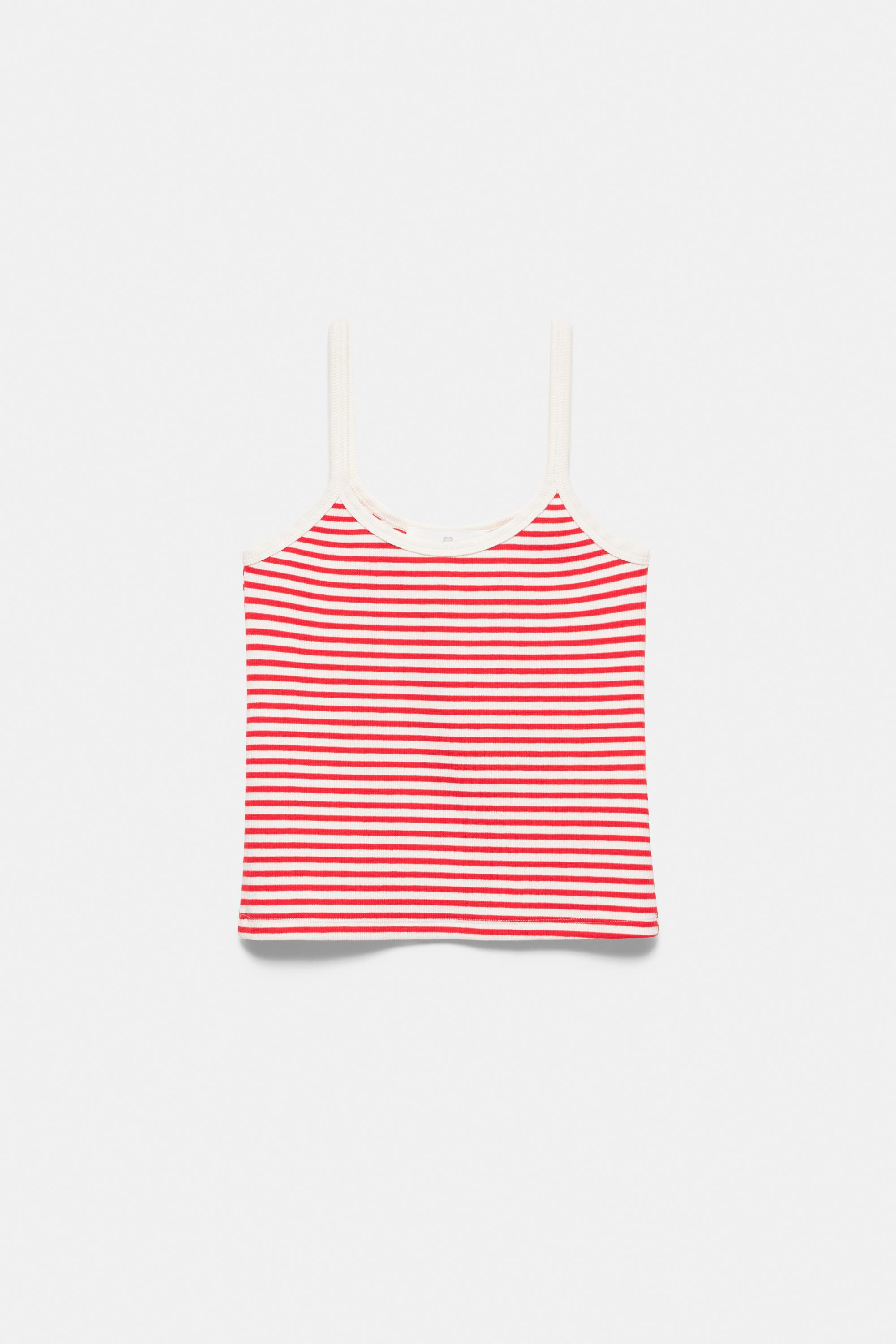 Striped strappy top — Red