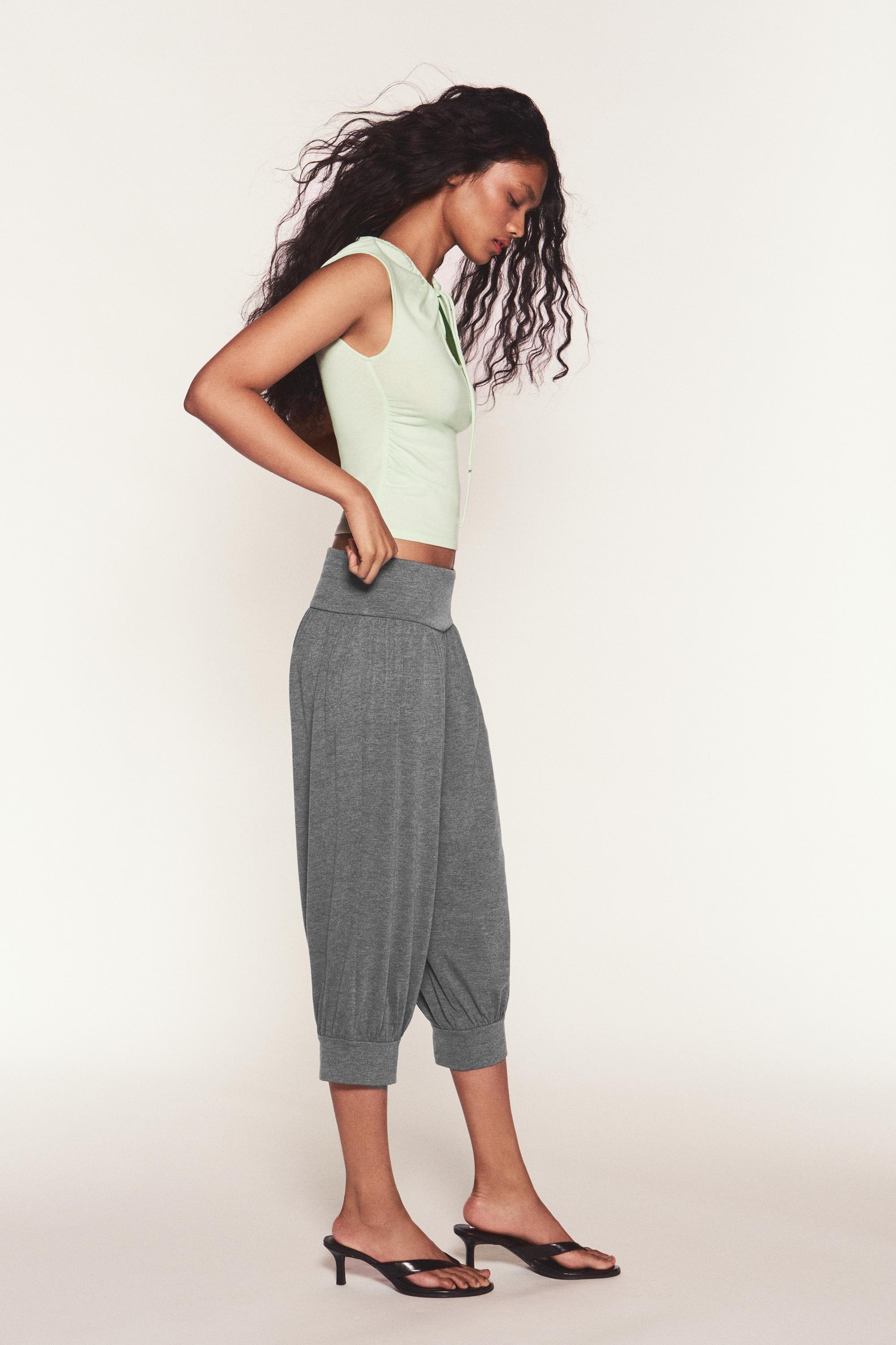 Tie-neck top — Pale green