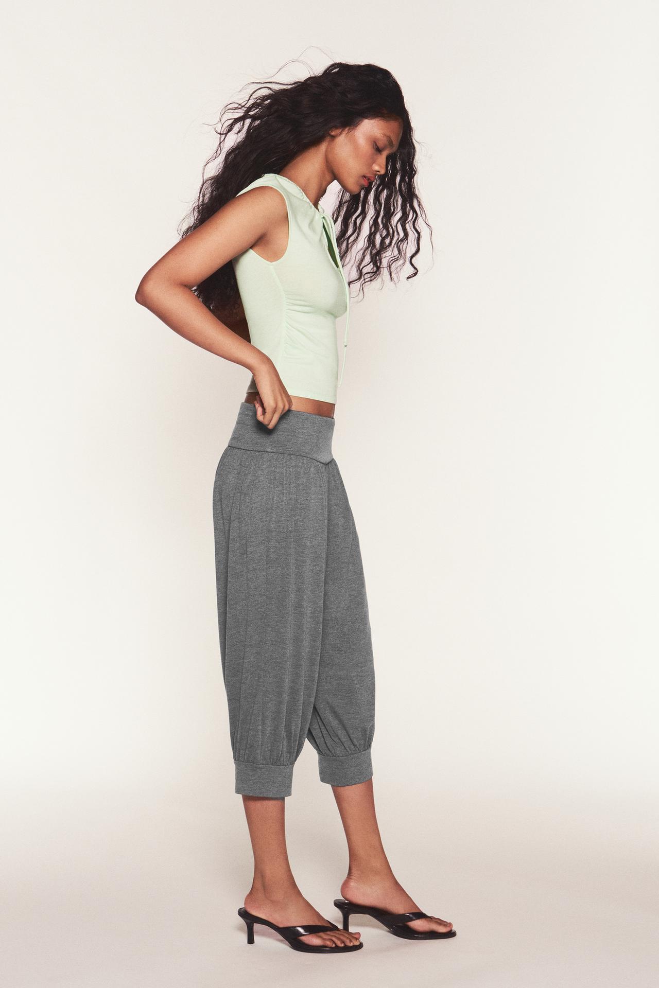Tie-neck top — Pale green