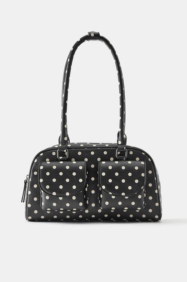 Polka dot multipocket shoulder bag — Black 1