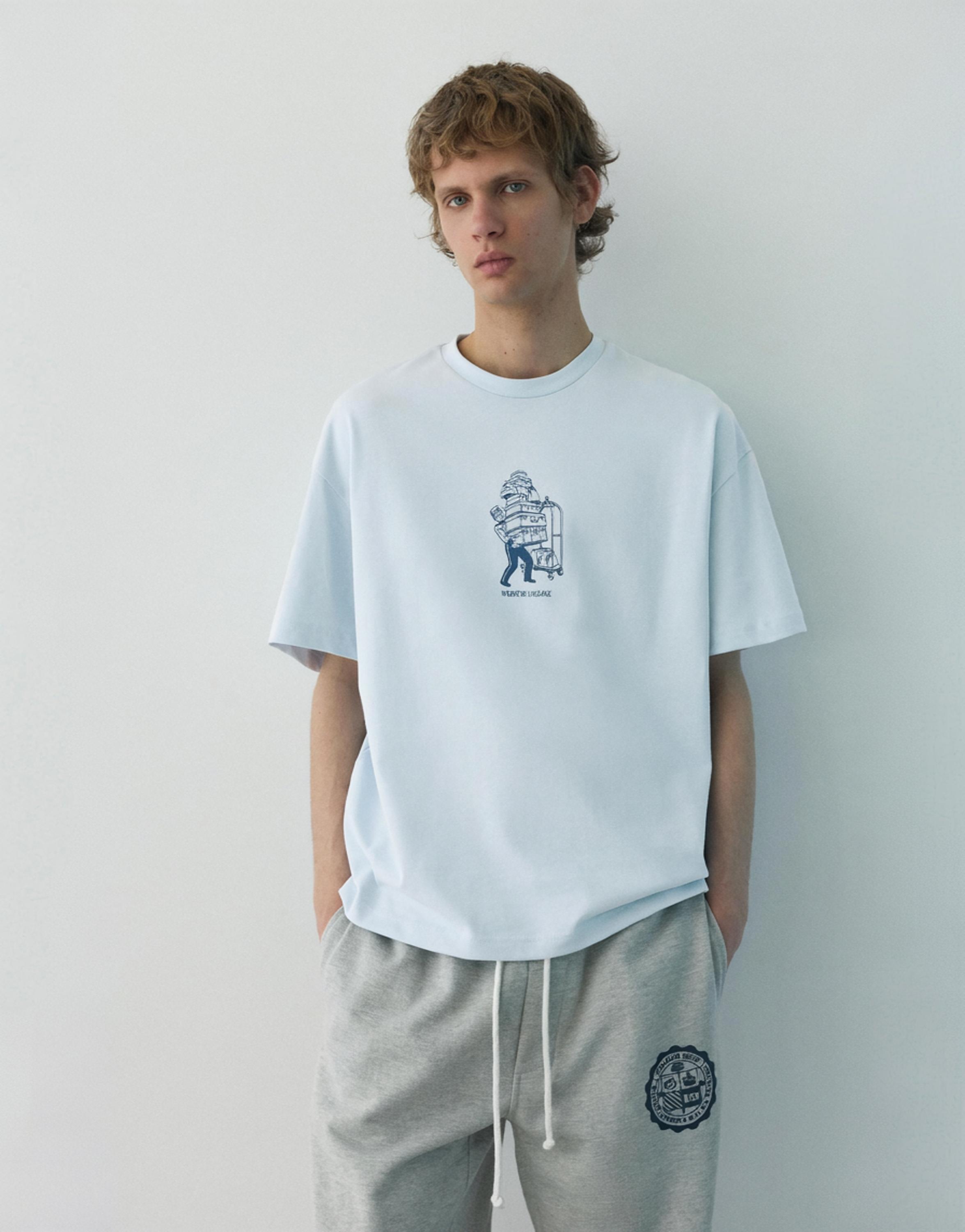 Kutulu grafik t-shirt - Görsel 6