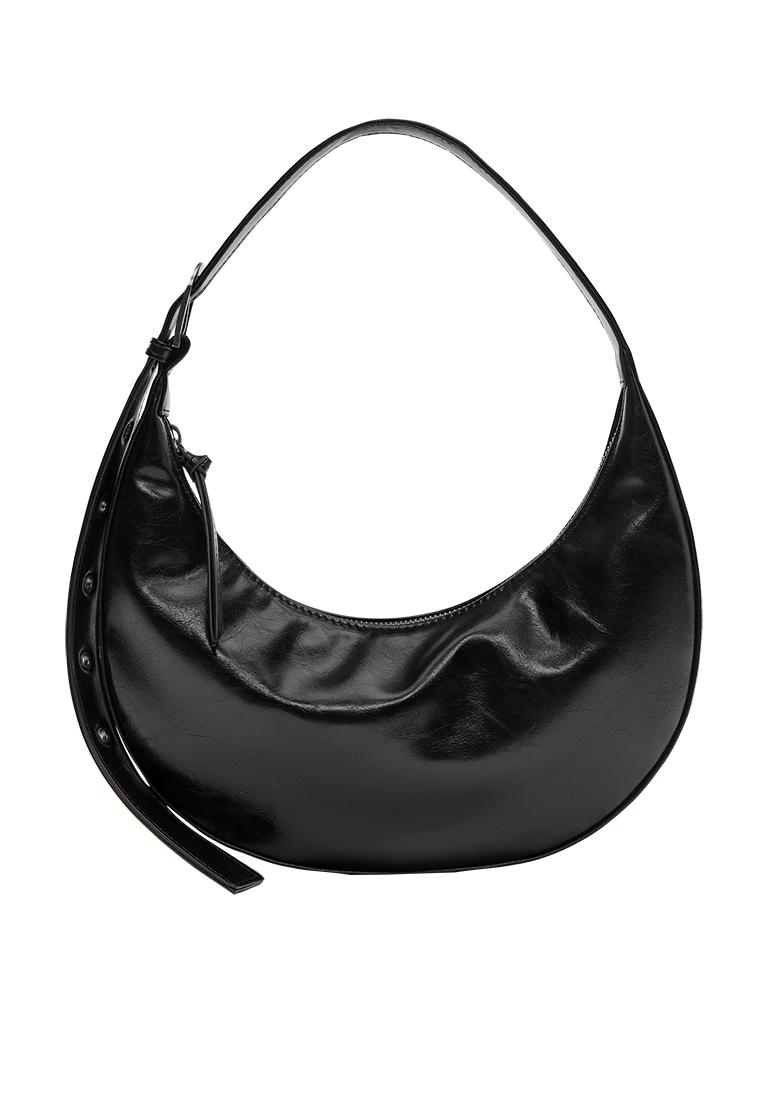 Shoulder bag with buckle detail — Black
