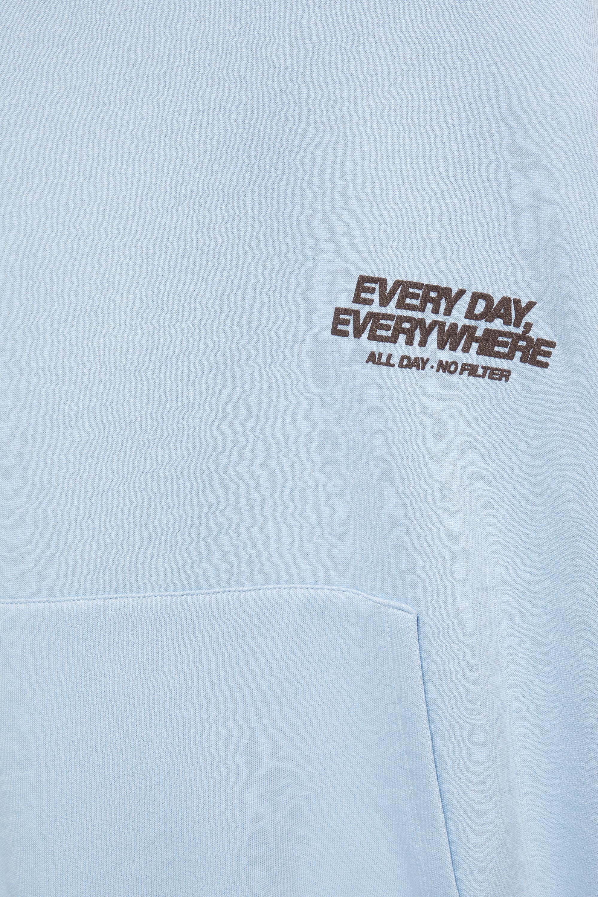 Oversize graphic hoodie — Pastel blue