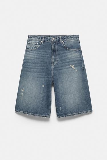 Ripped detail jorts — Blue 6