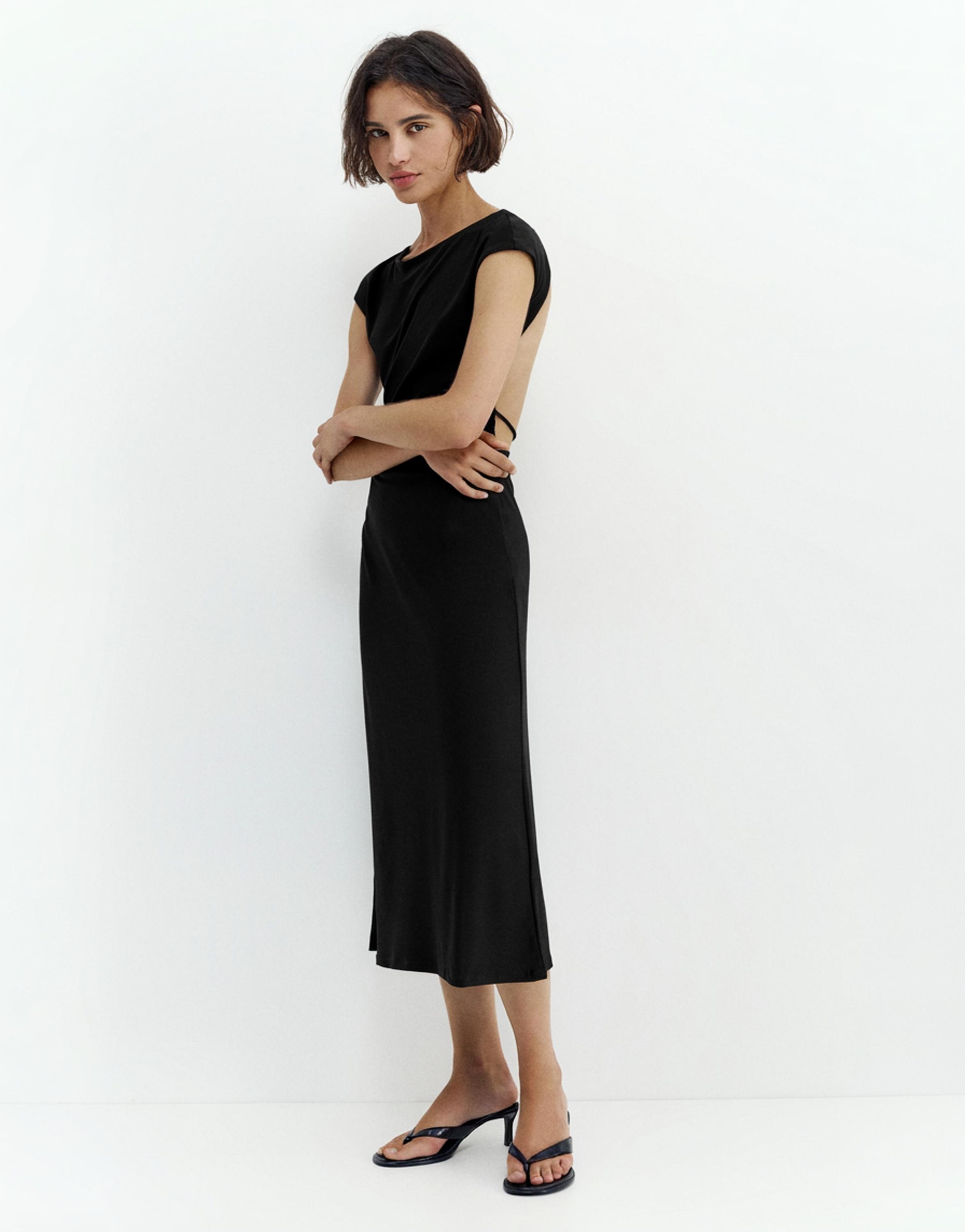 Open back midi dress — Black