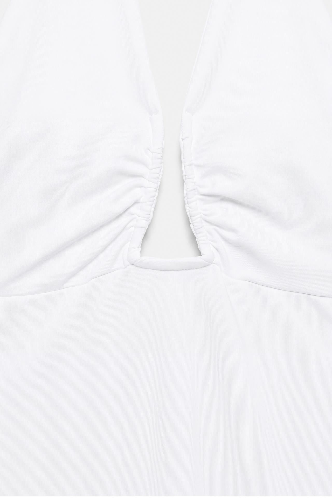 Gathered halterneck bodysuit — White