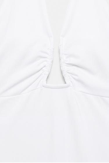 Gathered halterneck bodysuit — White 8