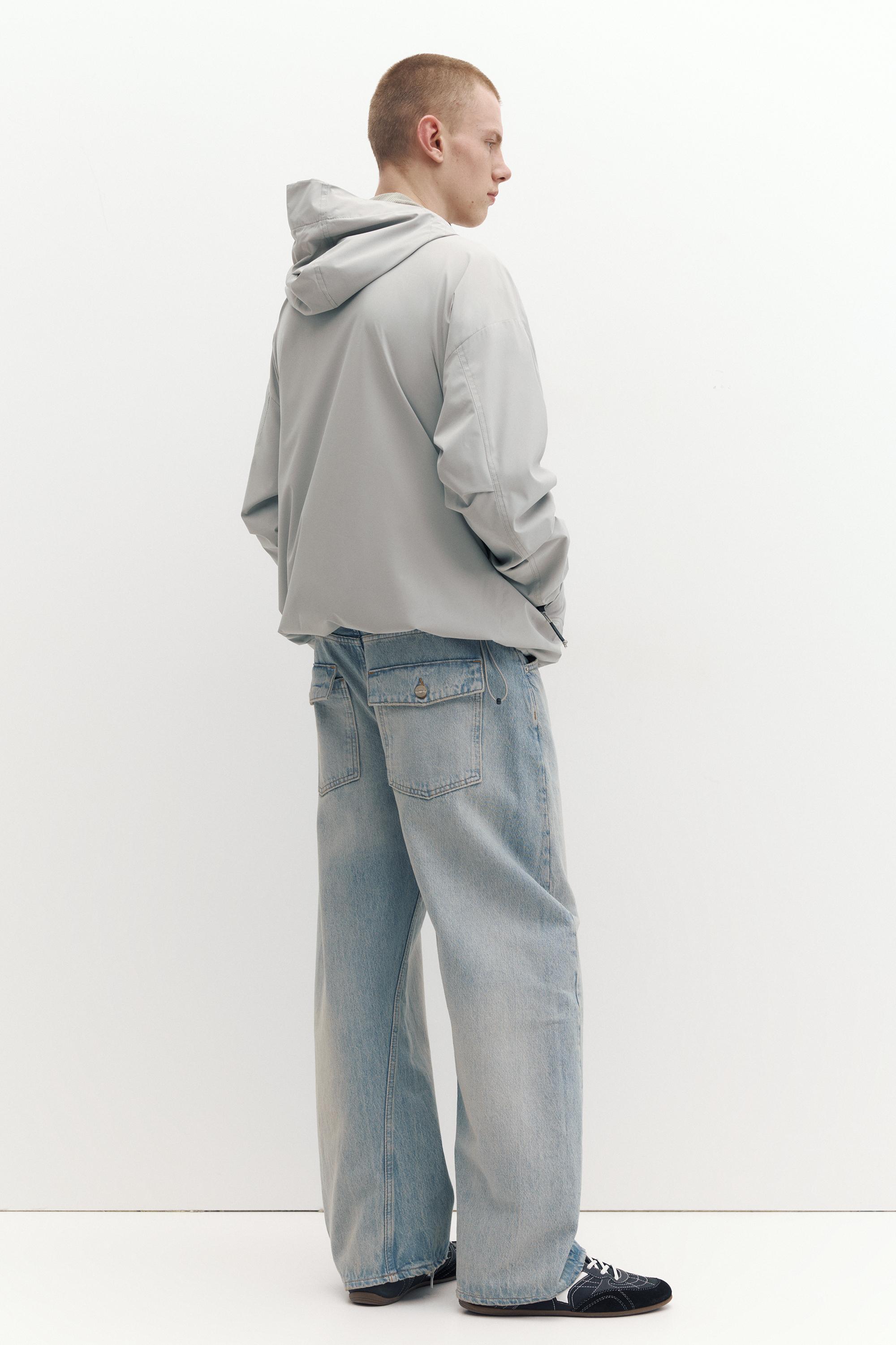 Lightweight hooded raincoat — Pale marl