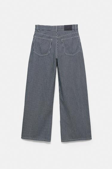 Low-rise striped baggy jeans — Dark blue 7