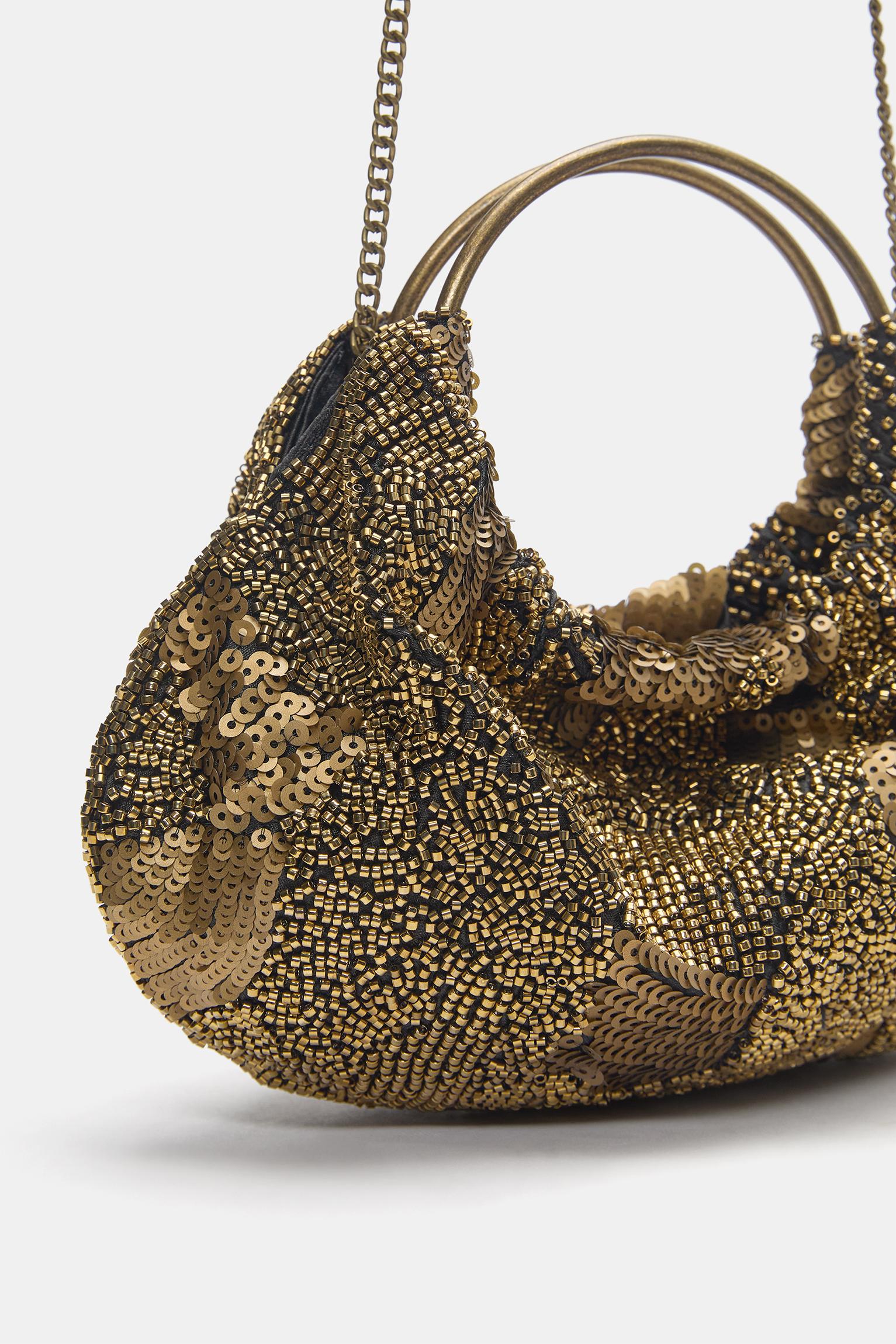 Metalik saplı boncuklu çanta - Görsel 22