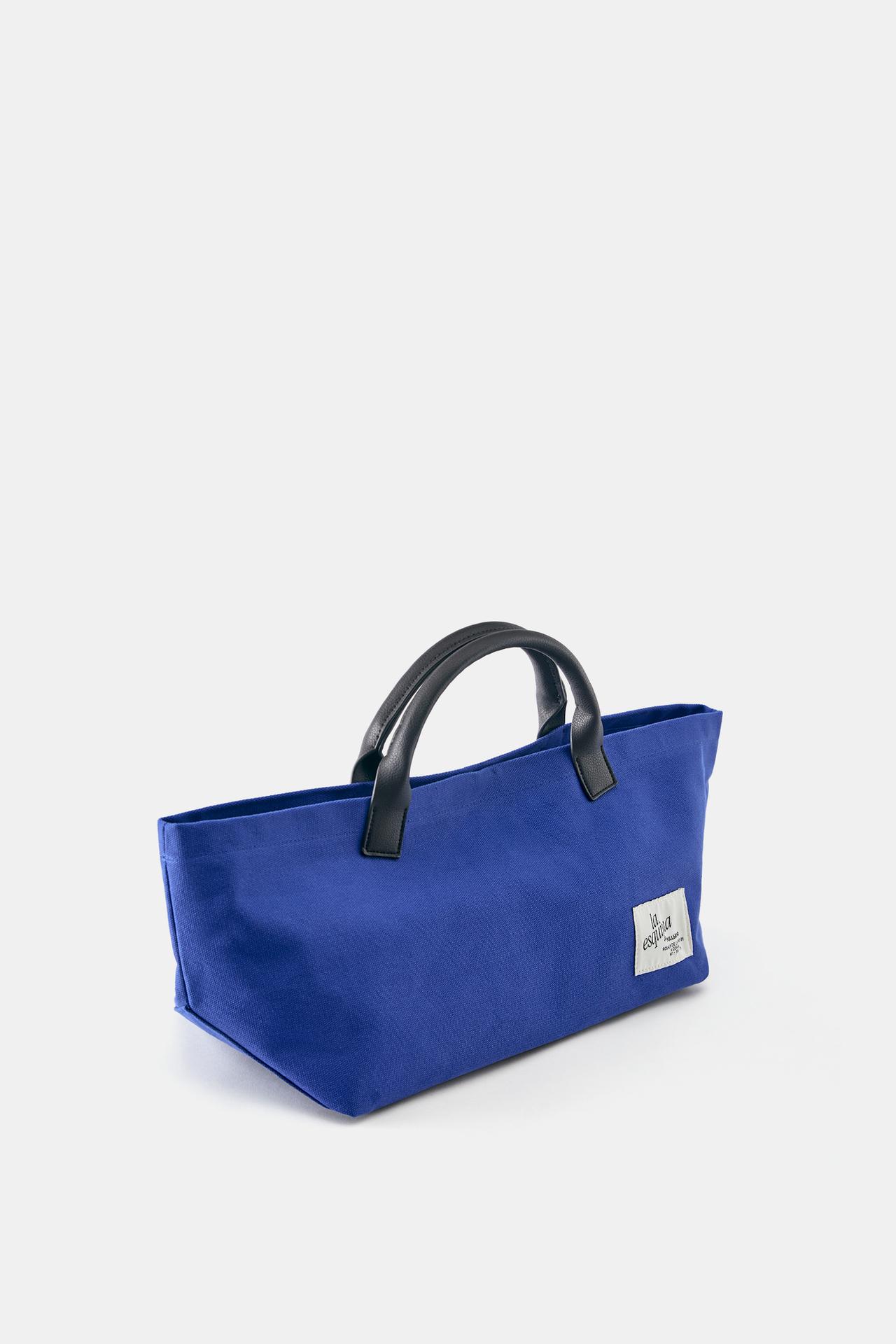 "La Esquina" canvas handbag — Deep blue