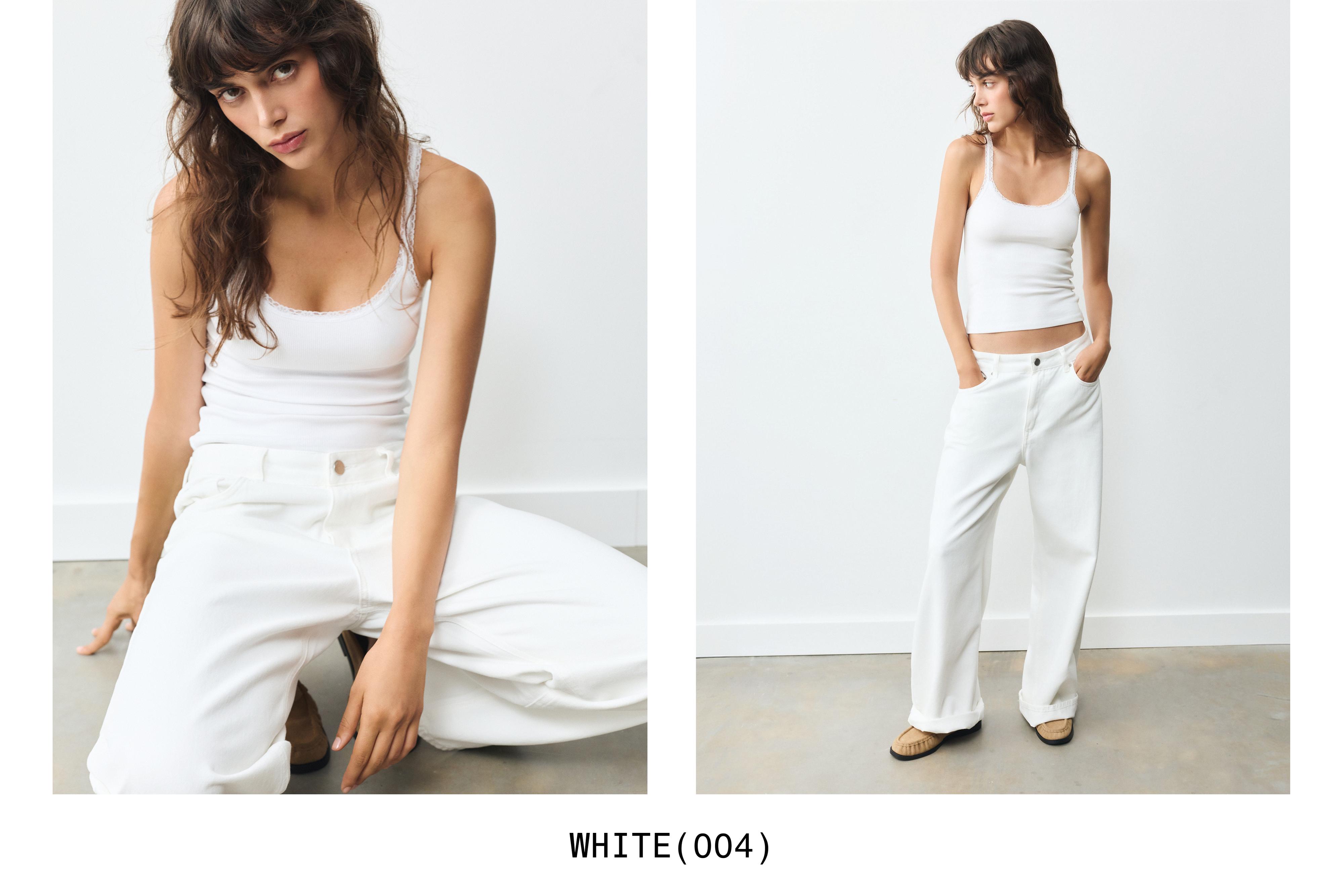 Lace-trim tank top — White