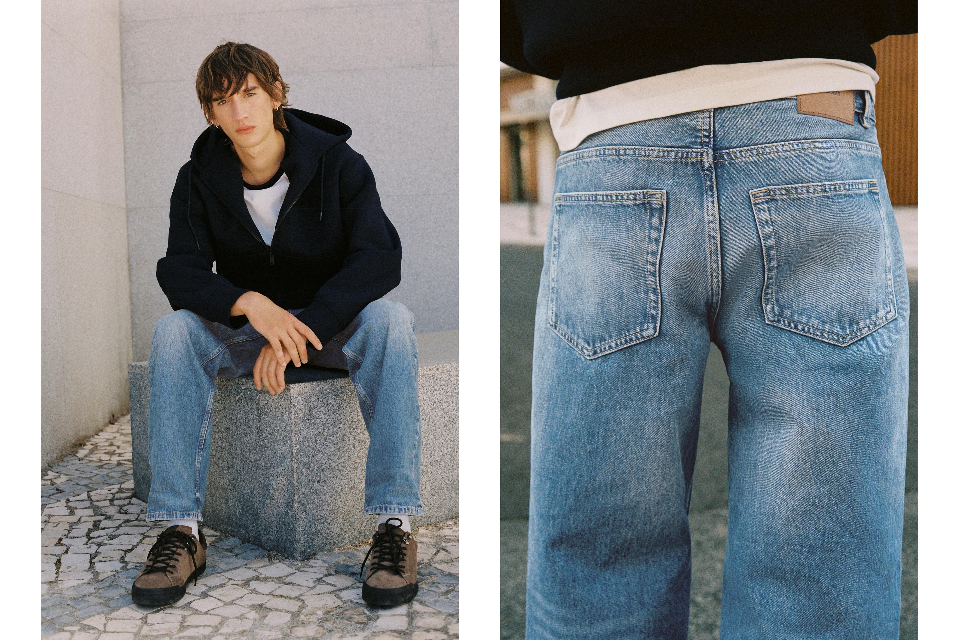 Straight-leg jeans — Medium blue