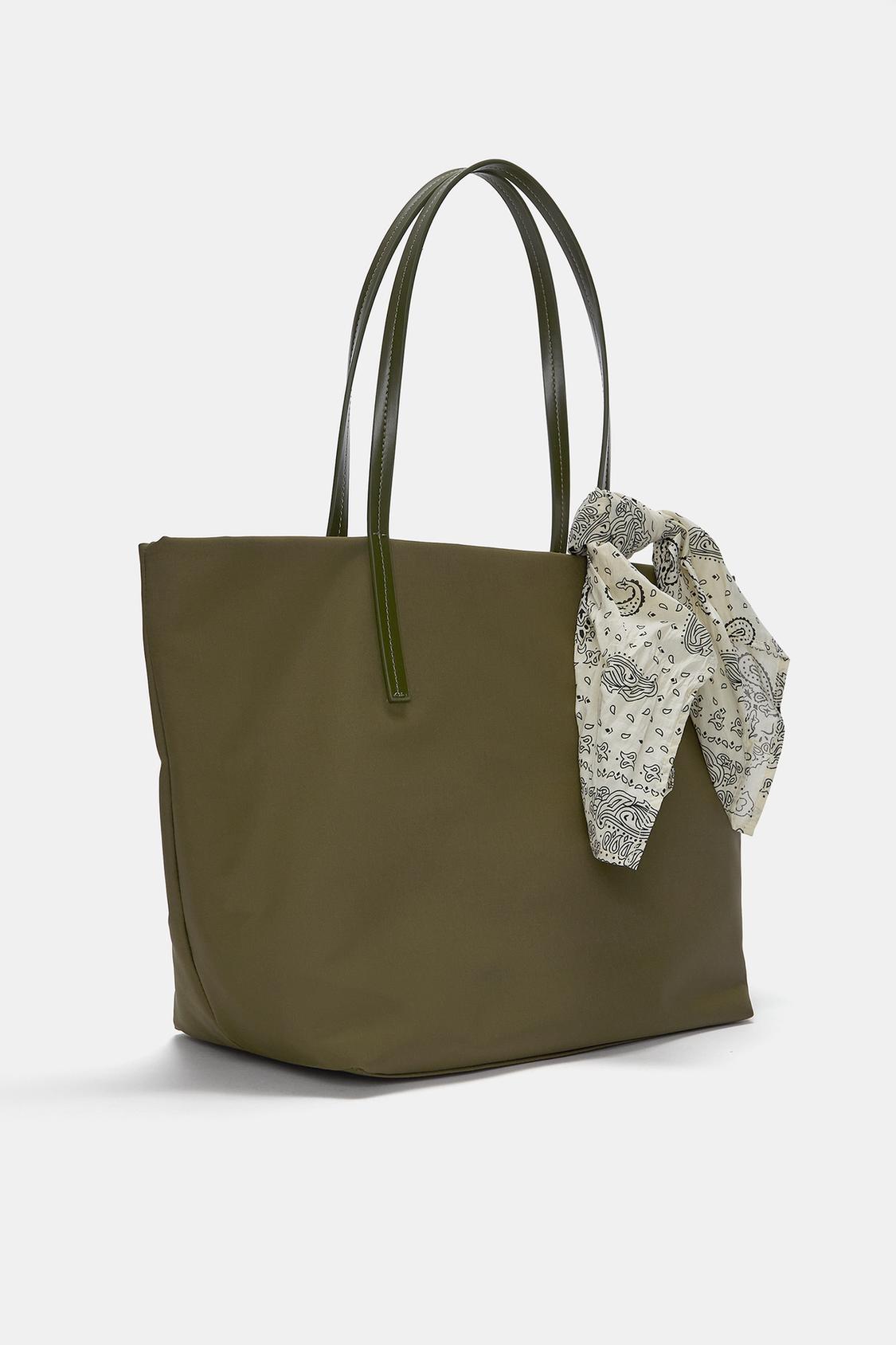 Nylon shopper with scarf detail - PULL&BEAR 