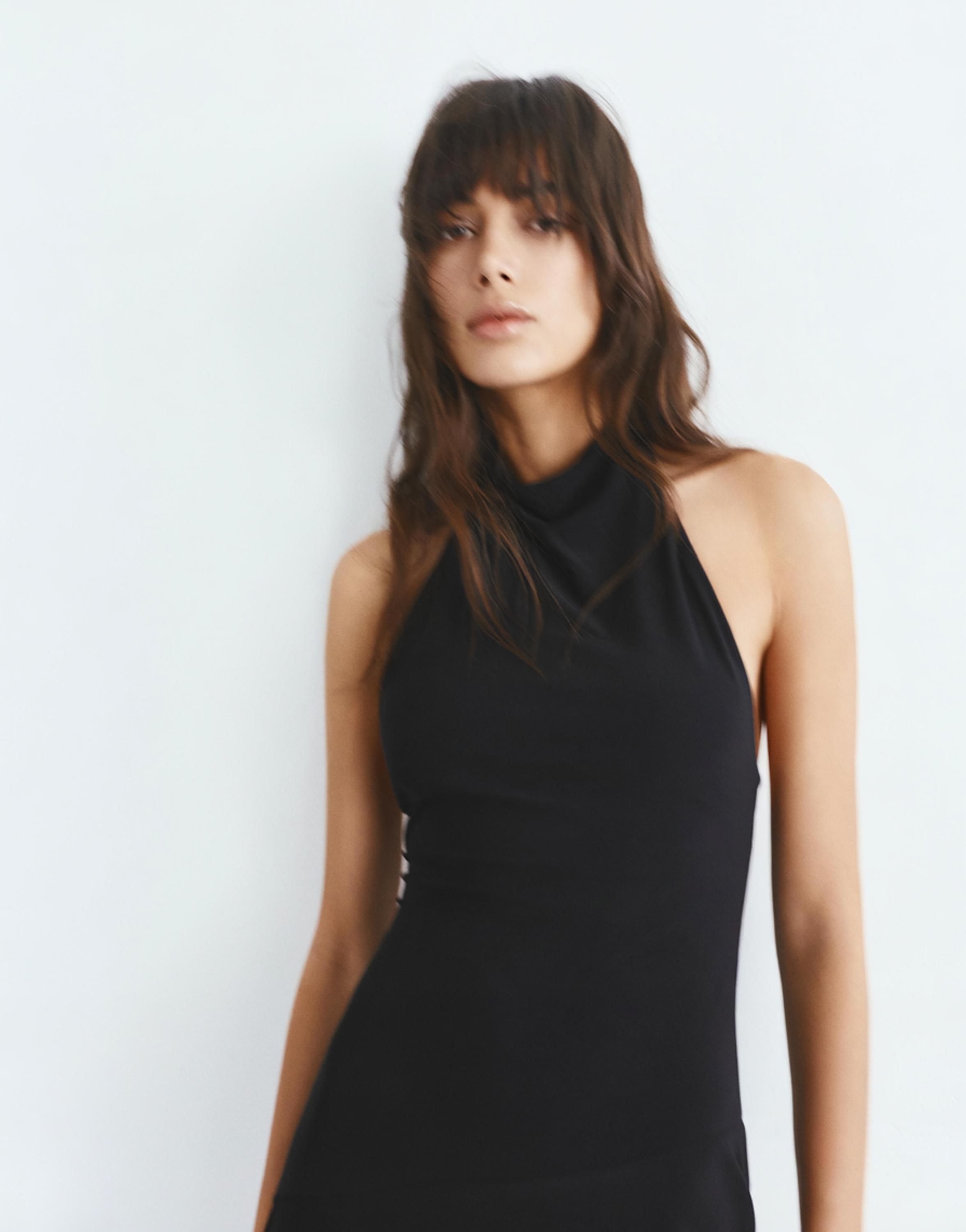 Short halter dress — Black