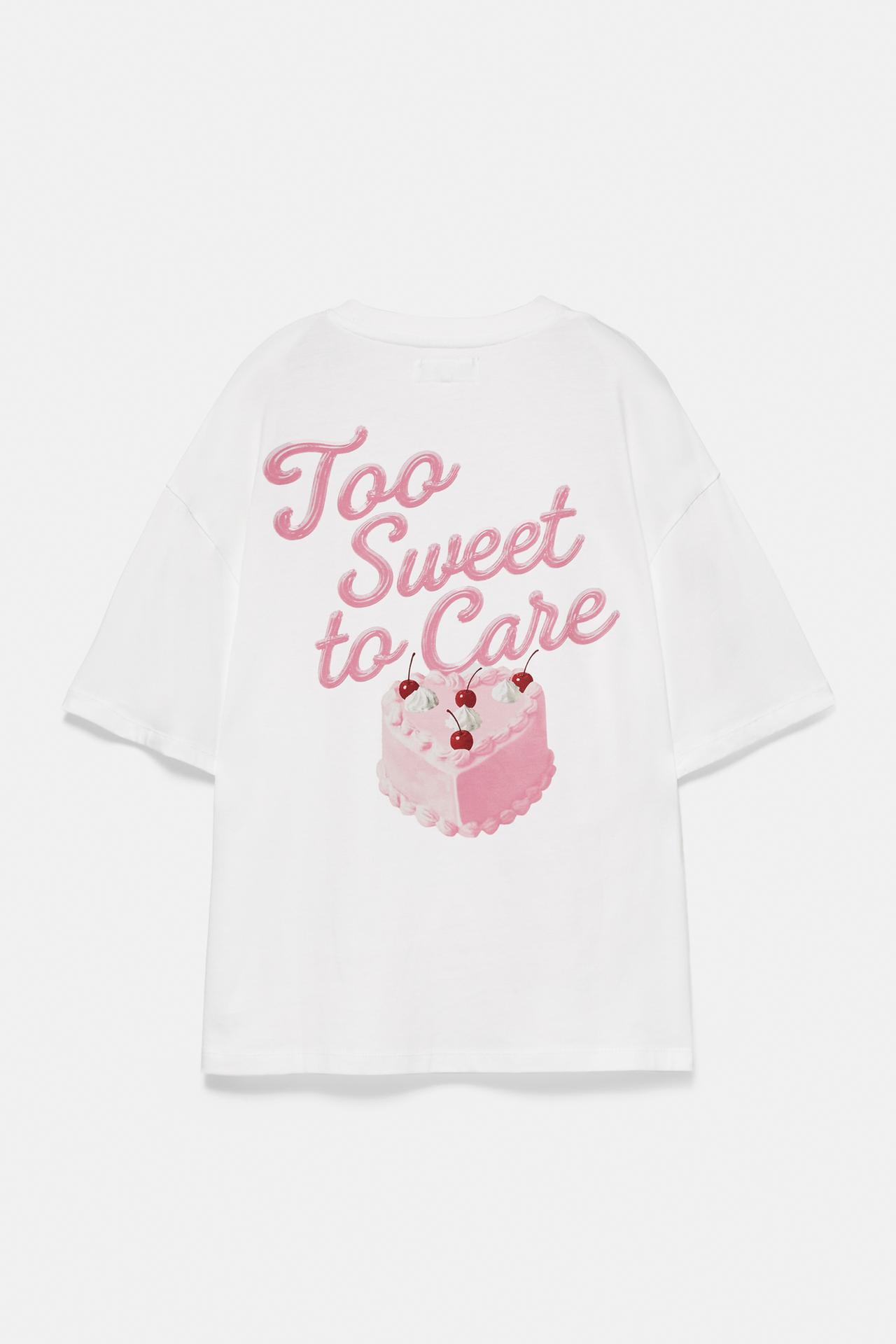 Oversize cake and cherry graphic T-shirt — Ice
