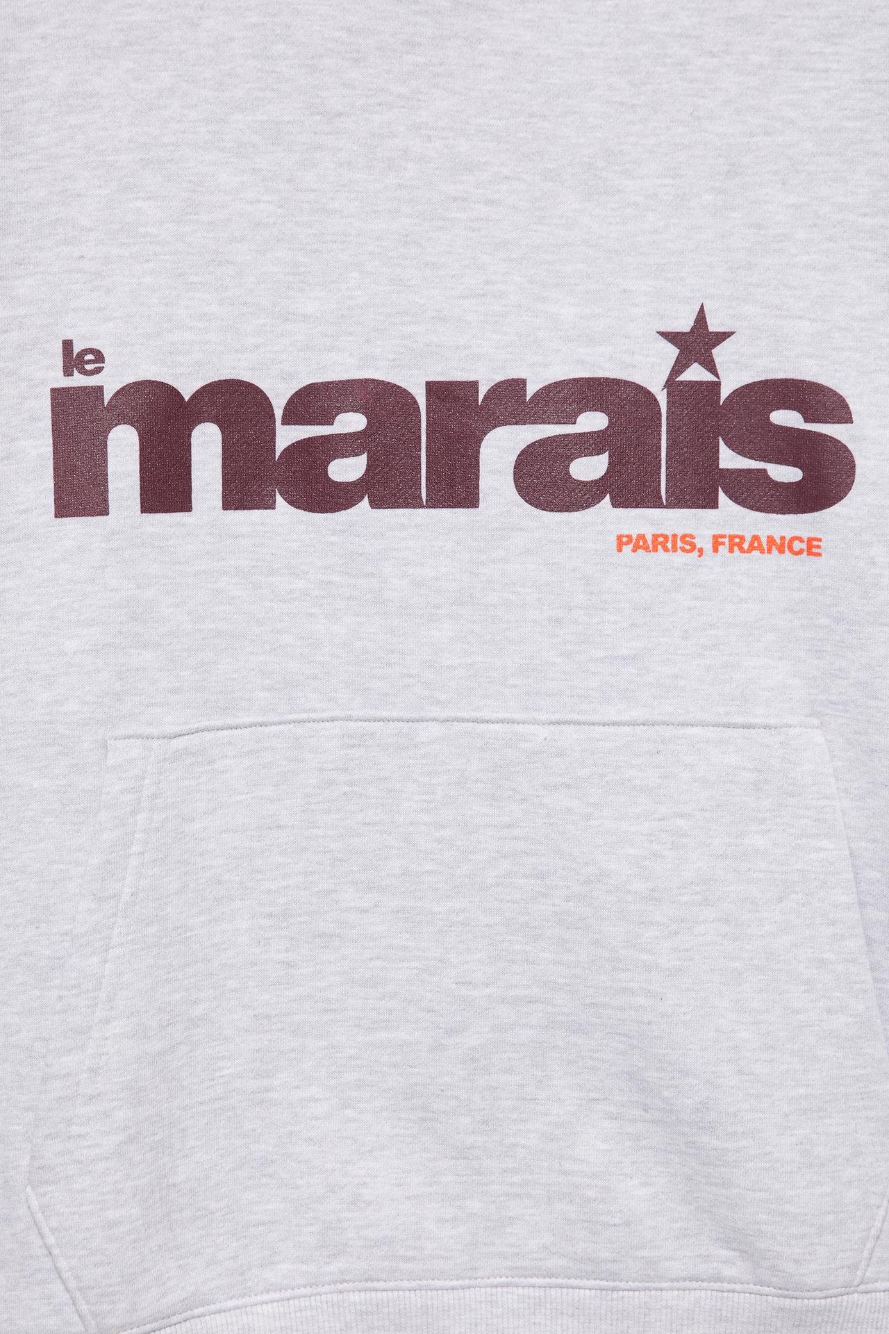 Star graphic hoodie — Grey marl