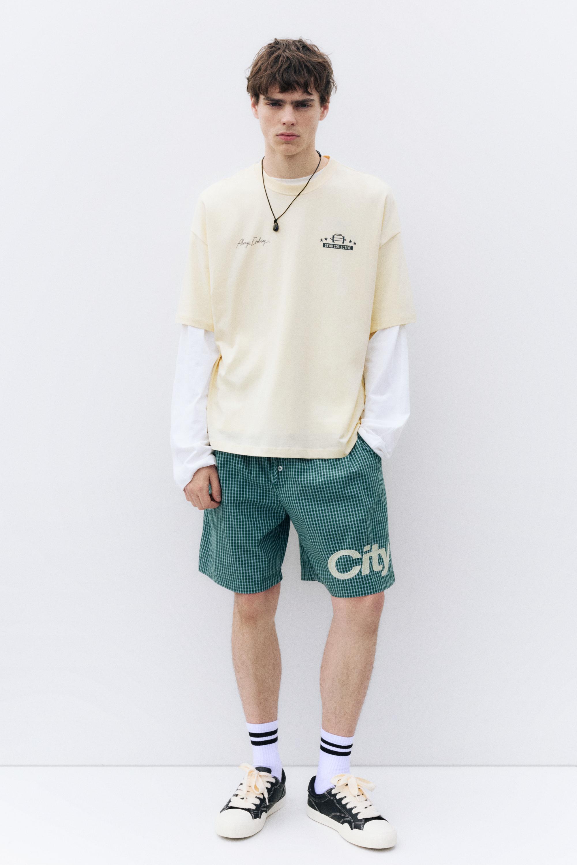 STWD boxy-fit graphic T-shirt — Lime