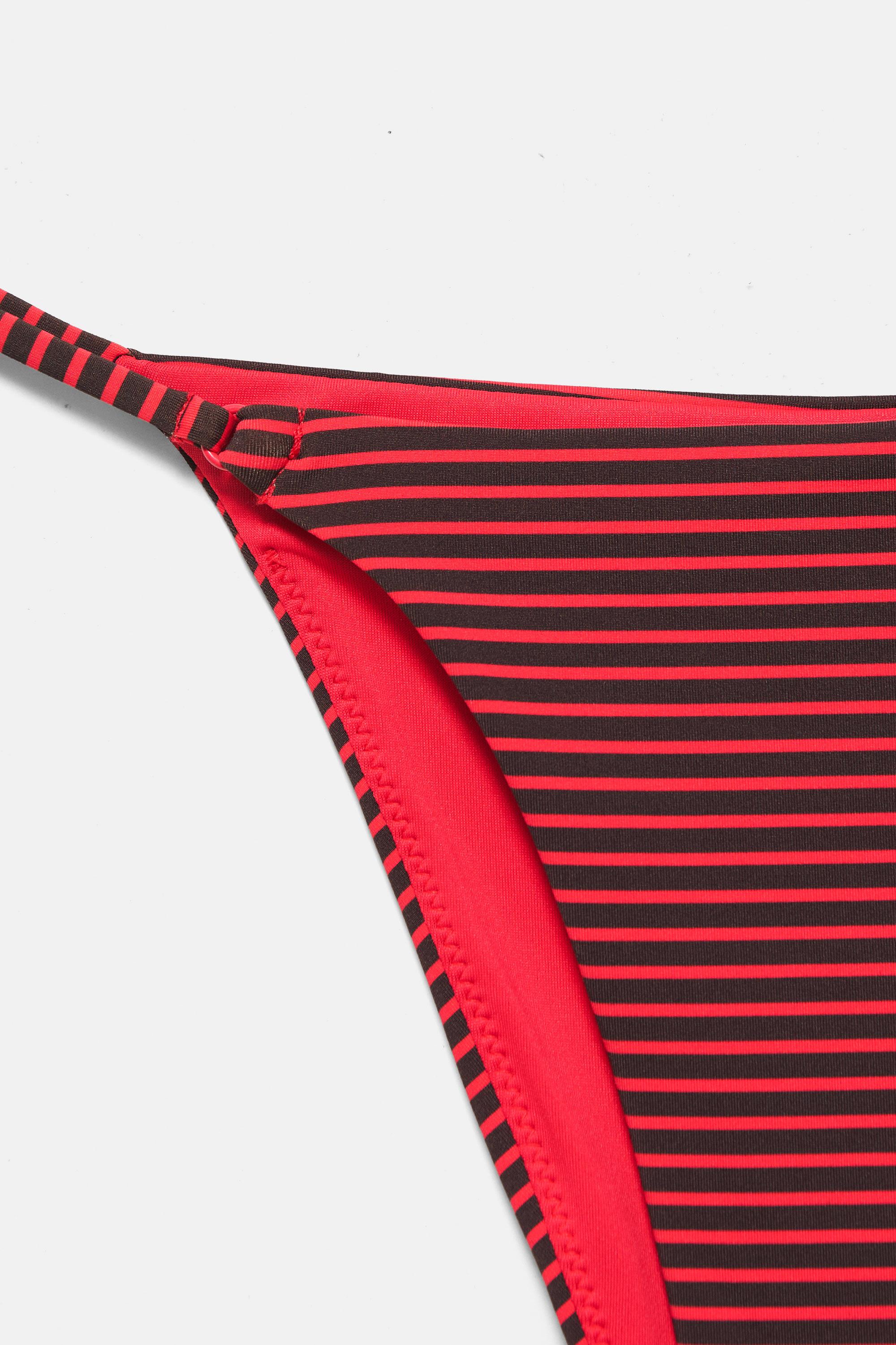 Striped bikini bottoms — Red