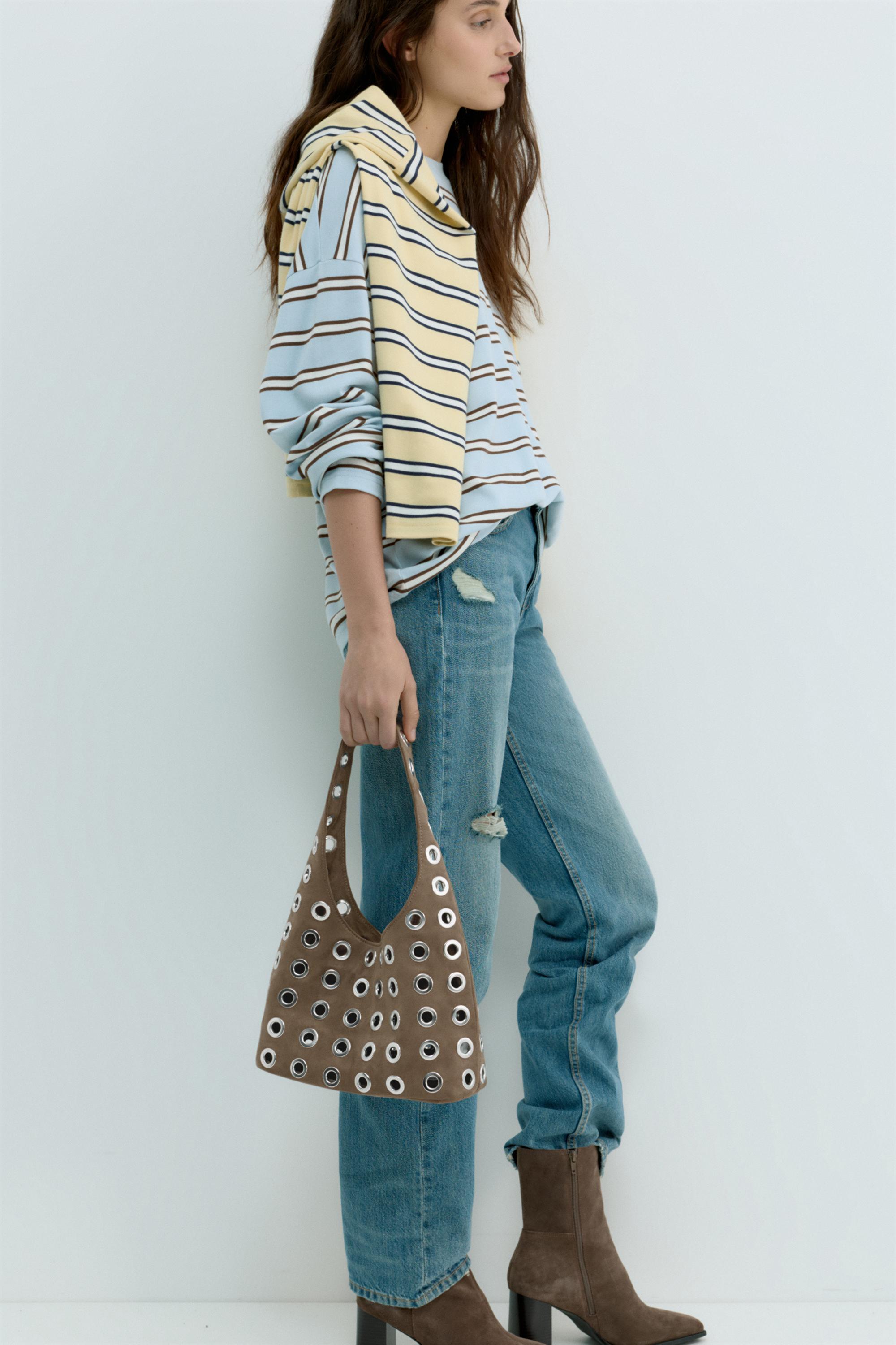 Zımba detaylı omuz çantası - Görsel 17