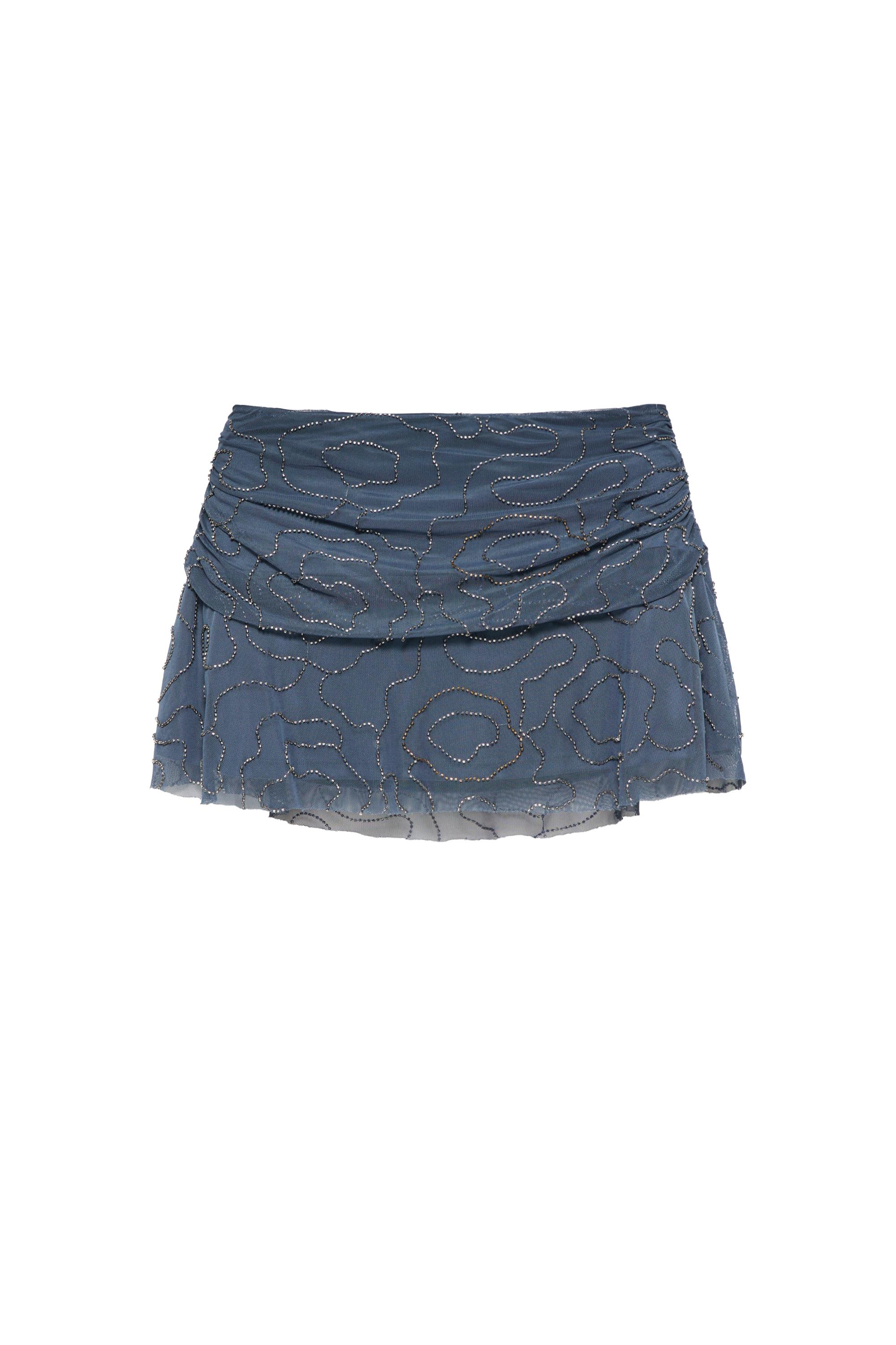 Boncuklu tül mini etek - Görsel 4