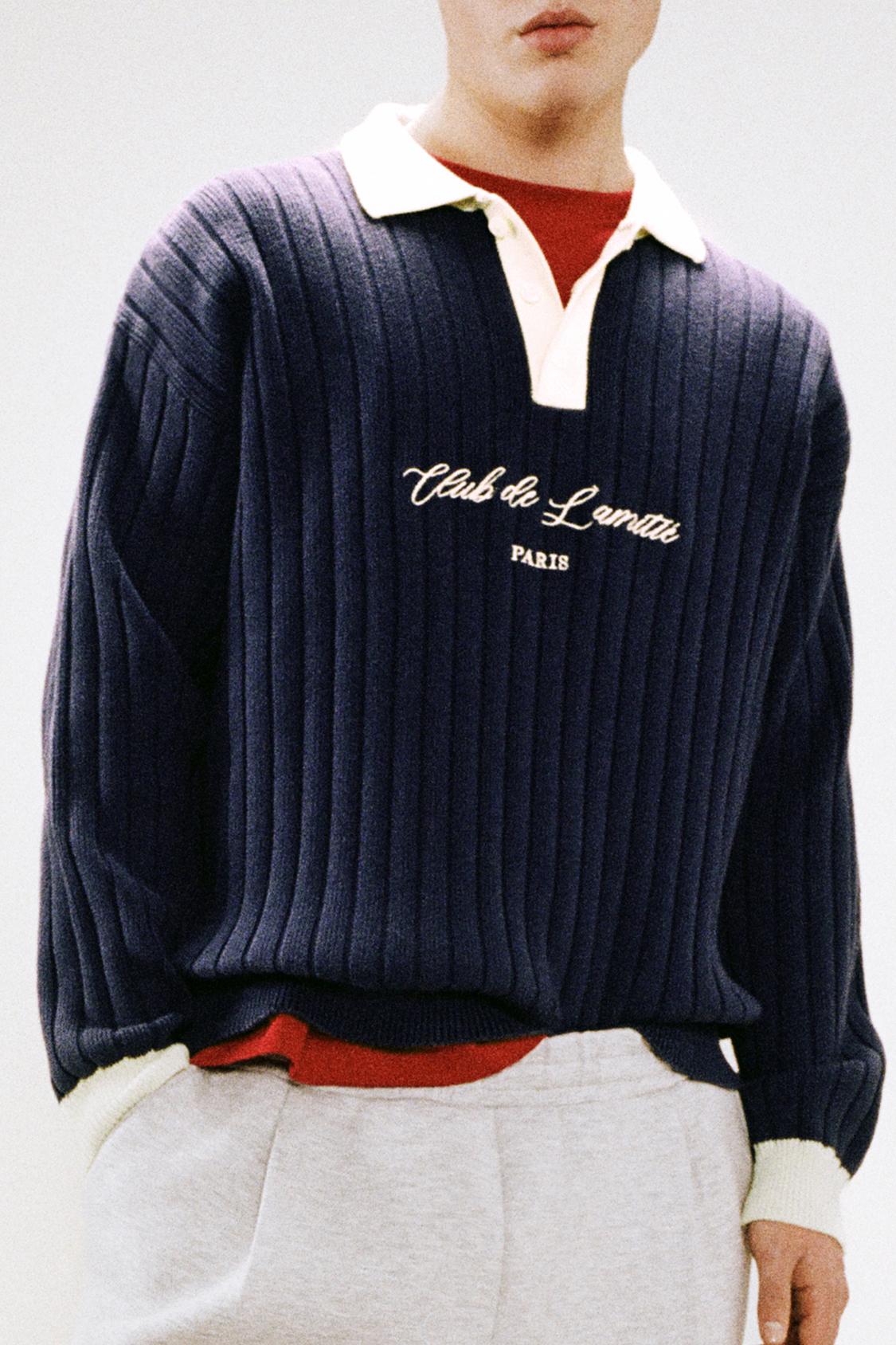 Pullover a maniche lunghe in puro cotone blu regular fit PIOMBO da Uomo Pullover a maniche lunghe in puro cotone blu regular fit PIOMBO da Uomo