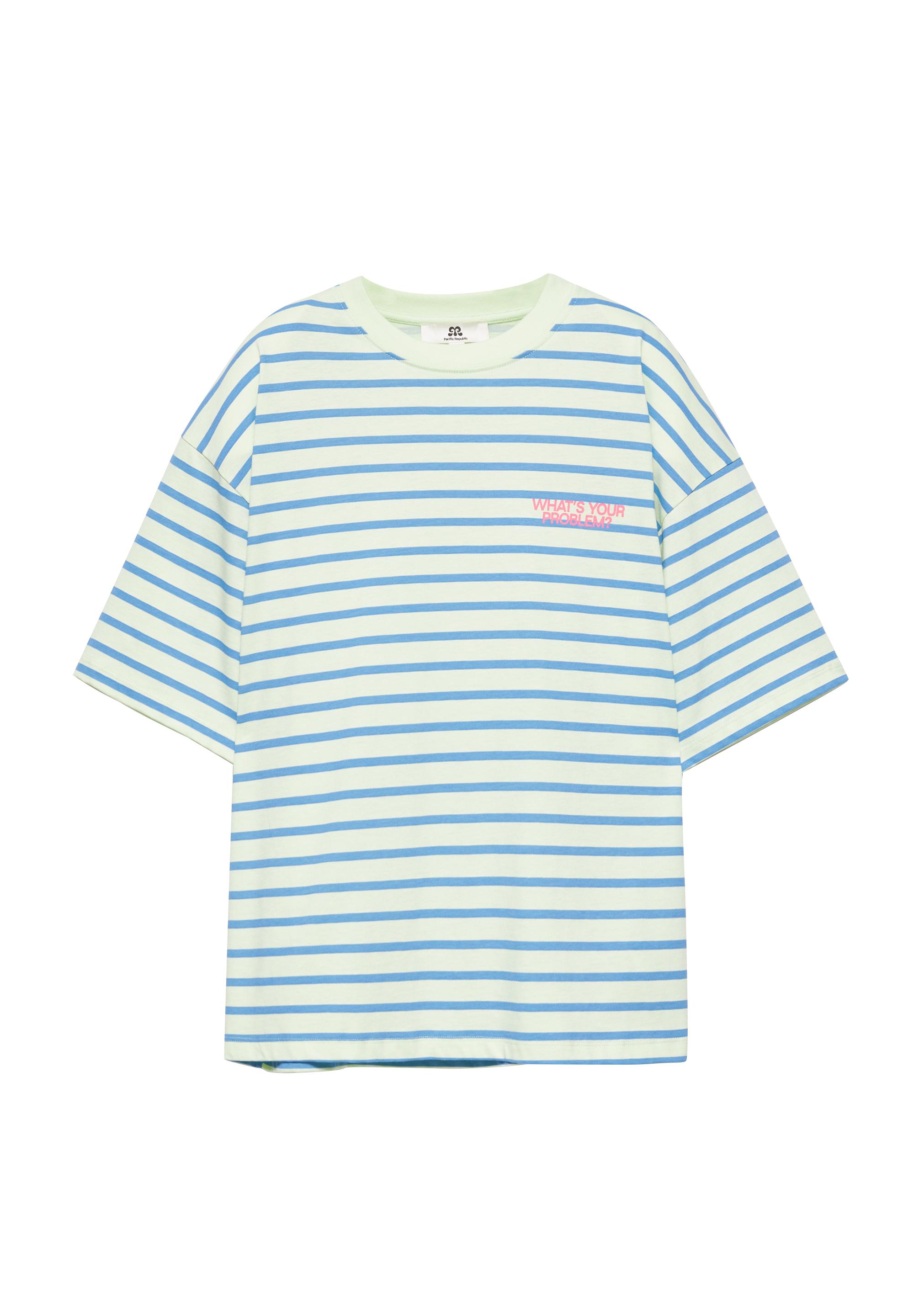 Oversize striped T-shirt — Blue/White