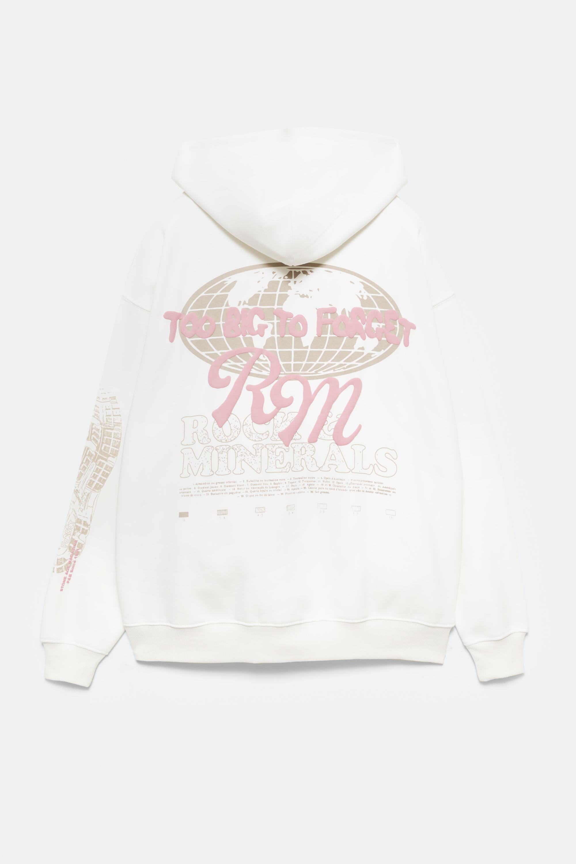 Hoodie with zip and graphics - pull&bear