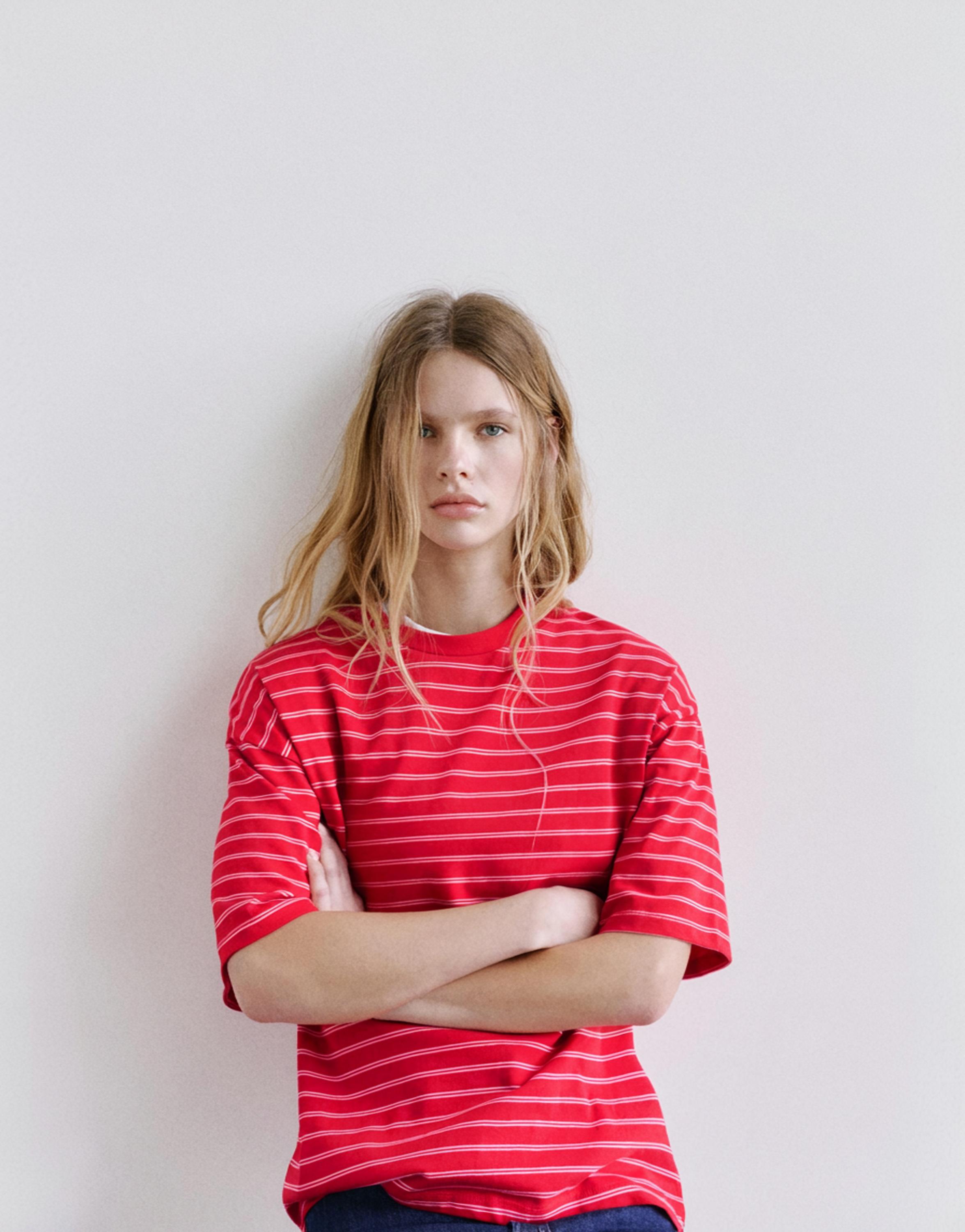 Oversize short sleeve T-shirt — Striped