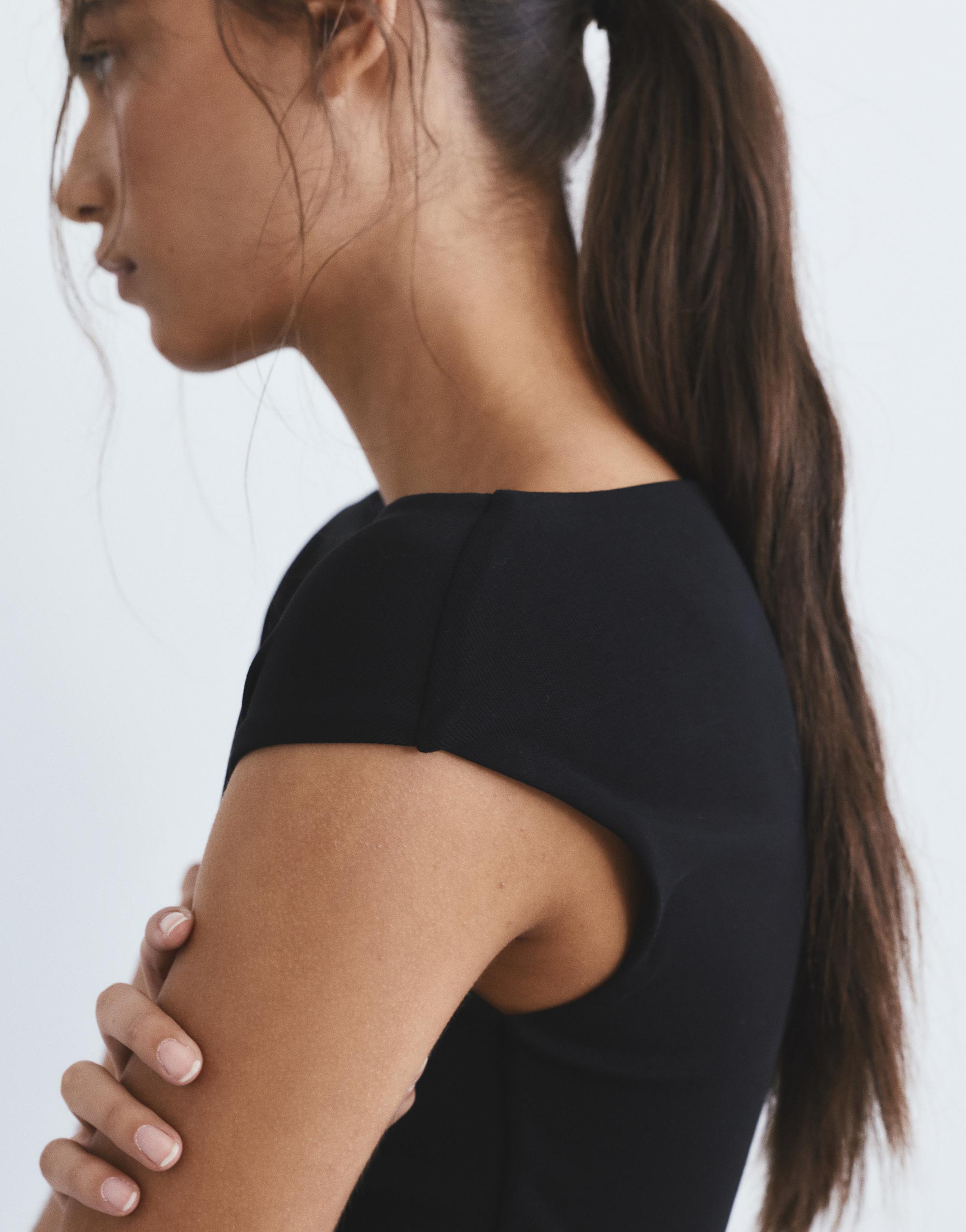 Short sleeve midi dress — Black