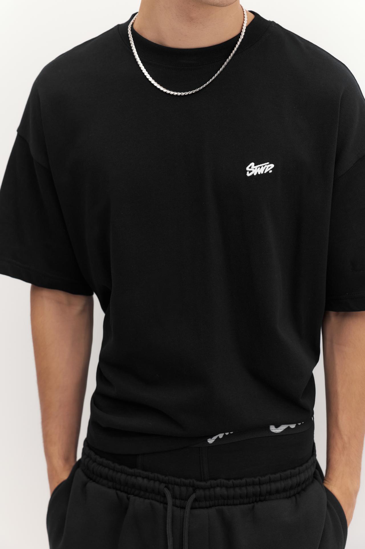 STWD logo boxy T-shirt — Black