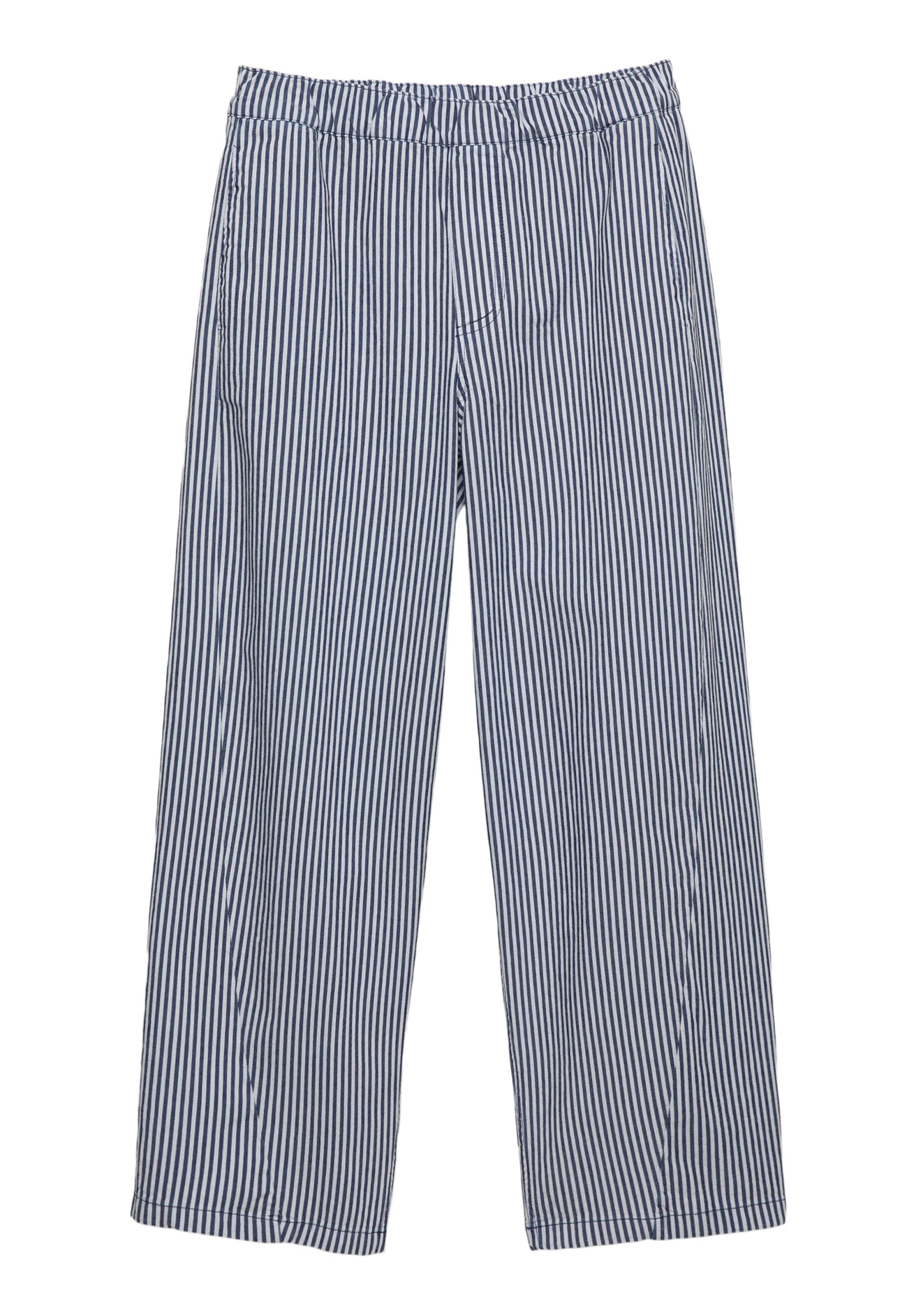Striped barrel trousers — Navy