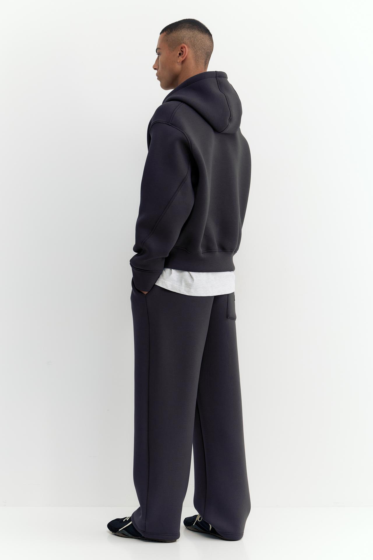 Neoprene-effect baggy trousers — Anthracite grey