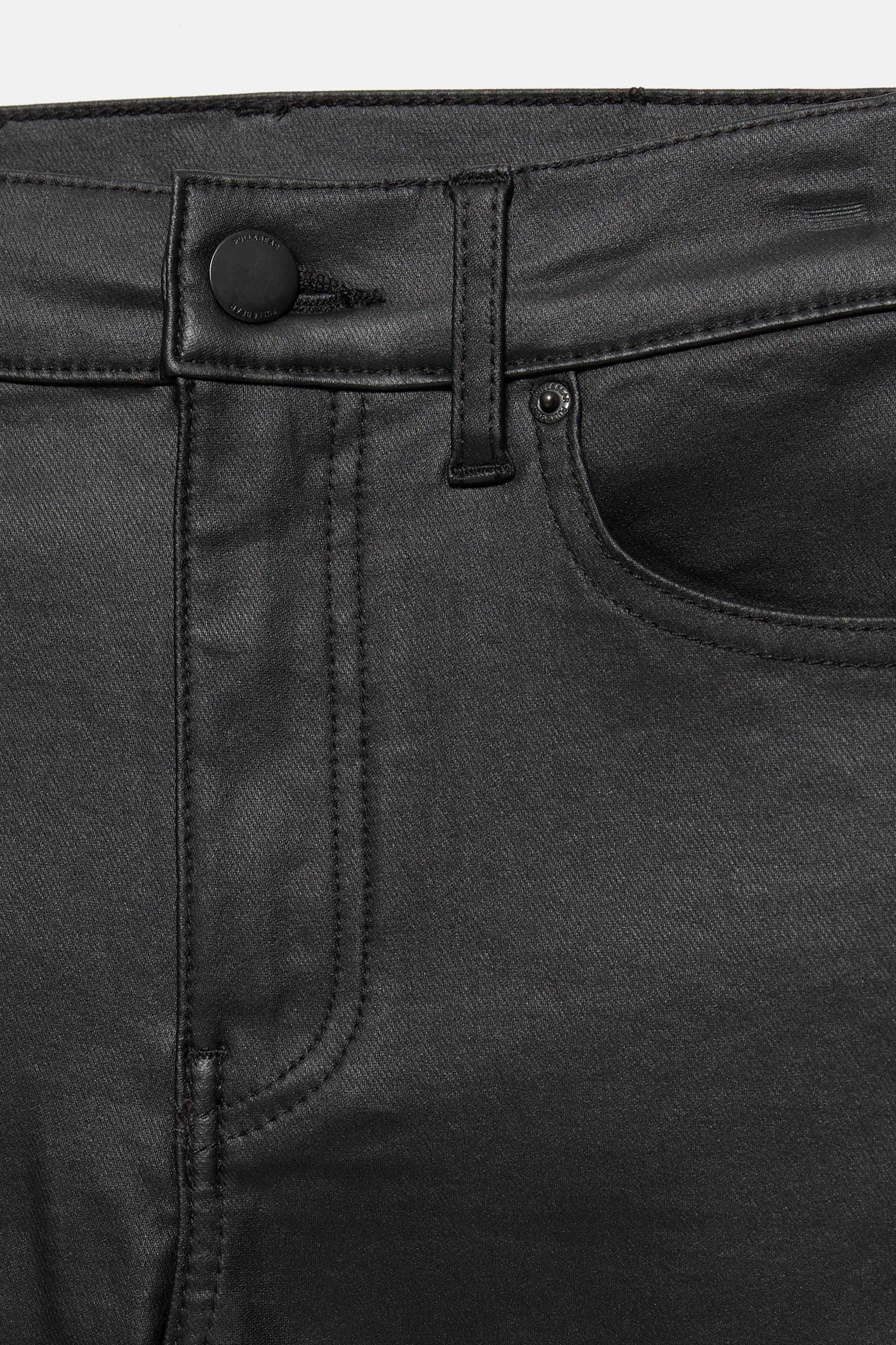 Leather effect skinny trousers — Black
