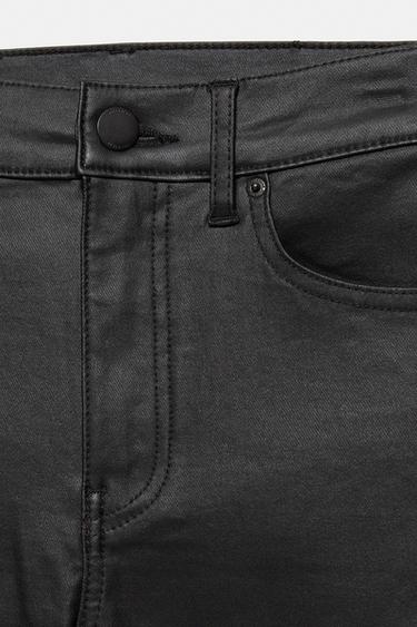 Leather effect skinny trousers — Black 7