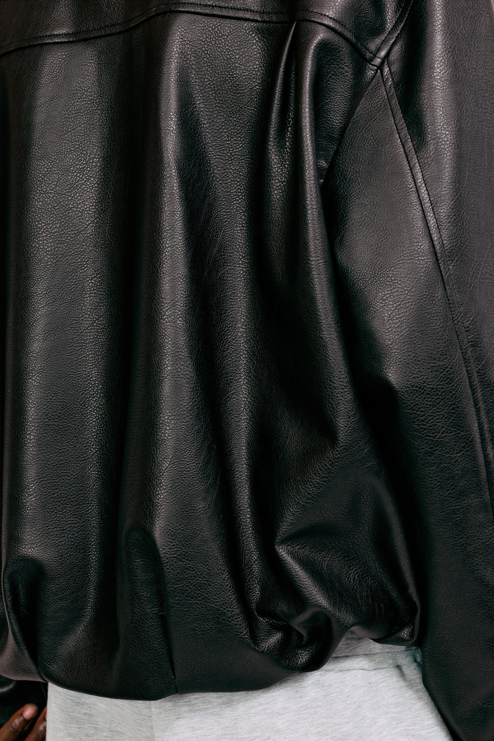 Leather-effect jacket — Black