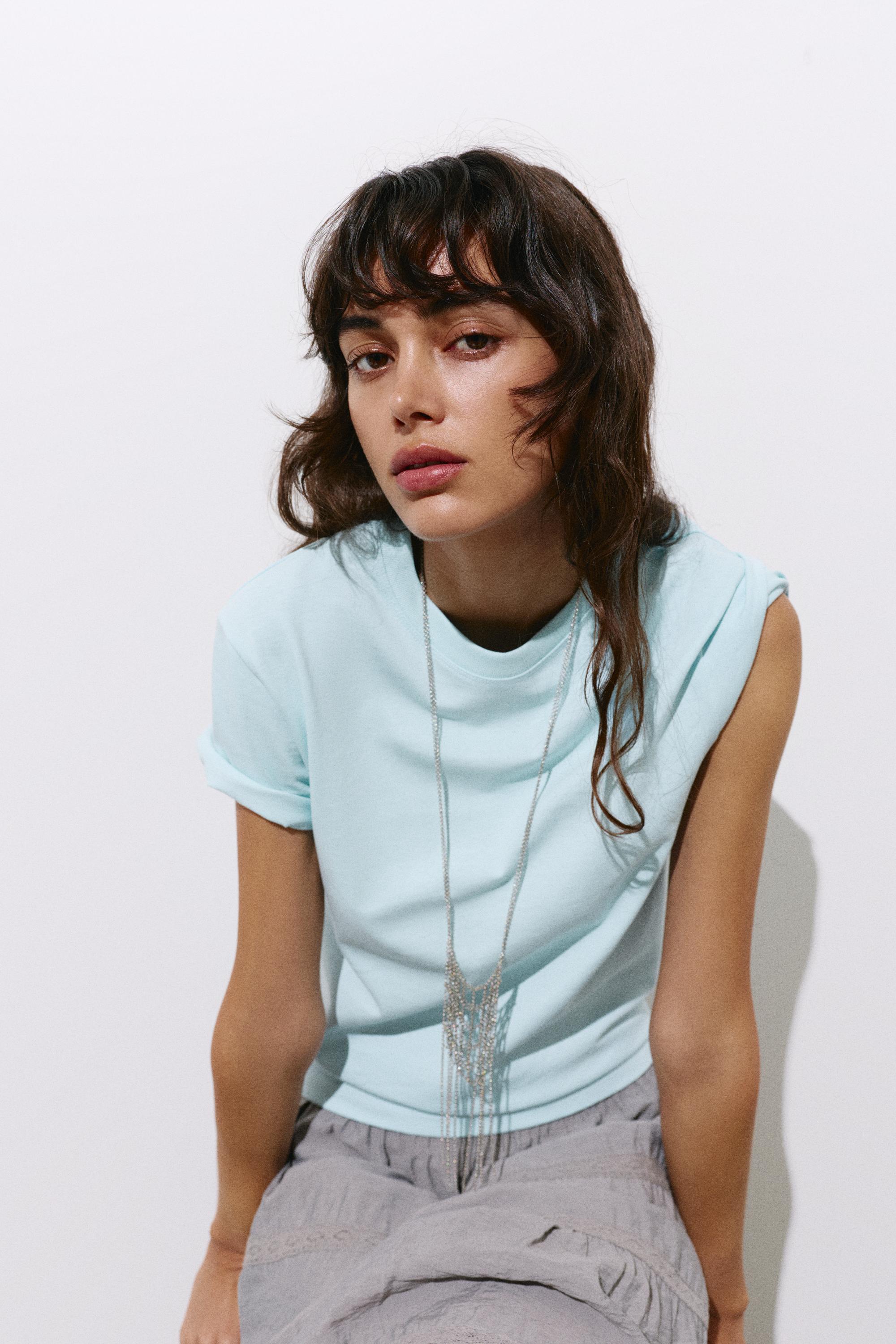 Short sleeve T-shirt 100% cotton — Pale blue