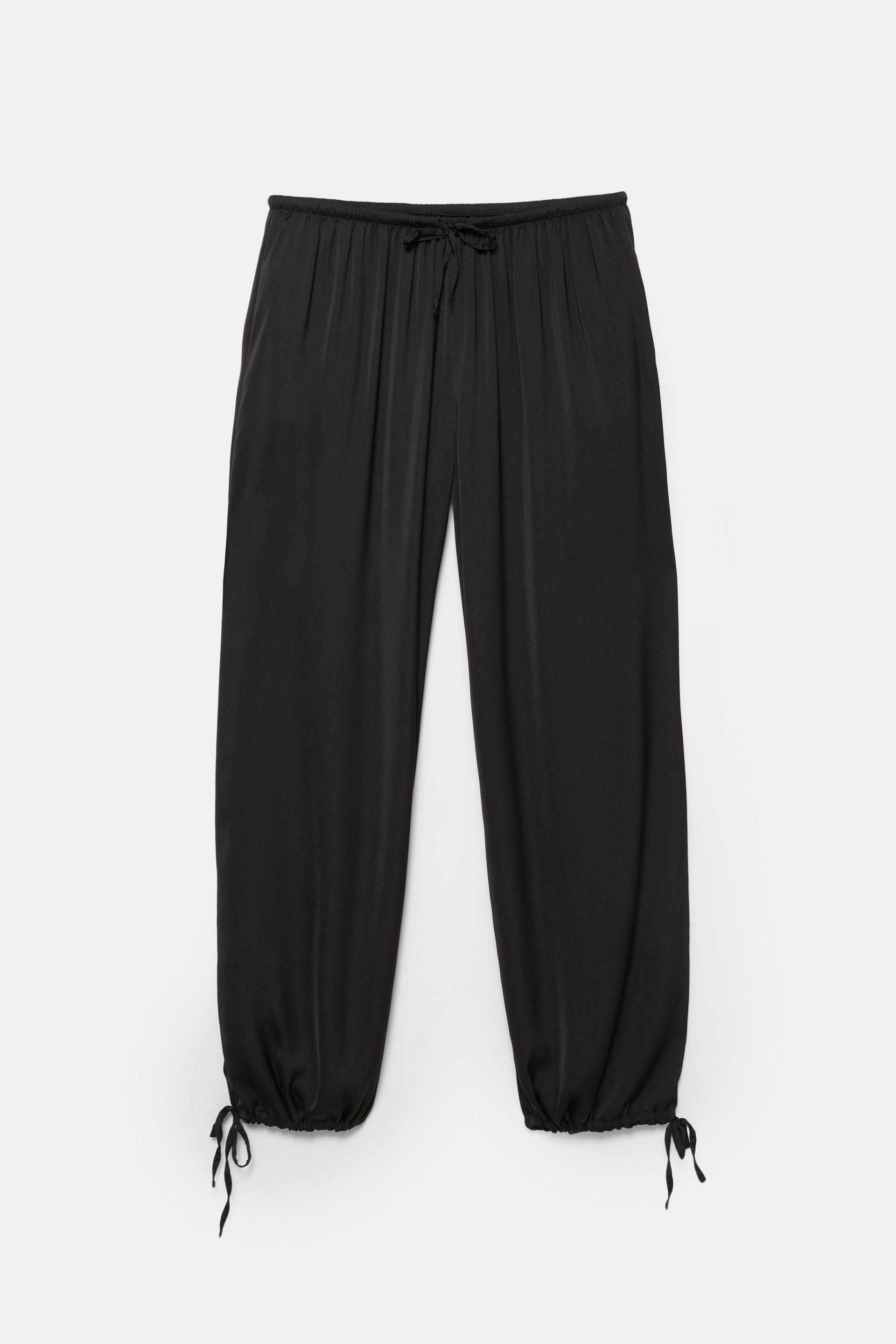 Satin Drape Jogger Uniqlo Black Jogger Pants Satin Sarouel