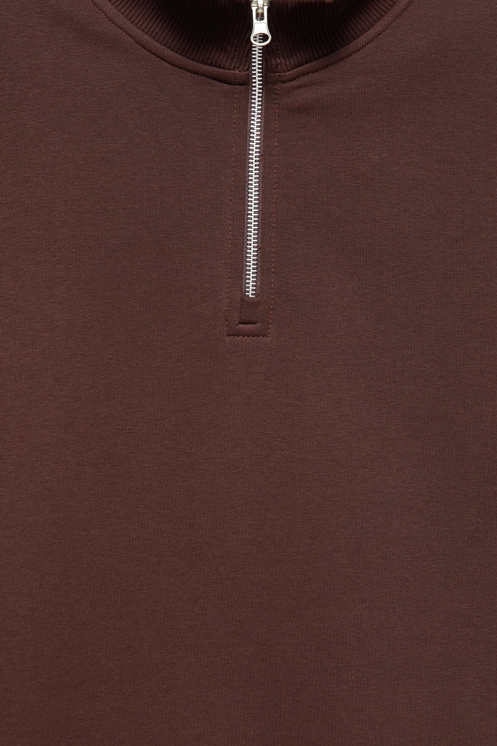 Quarter-zip sweatshirt — Brown