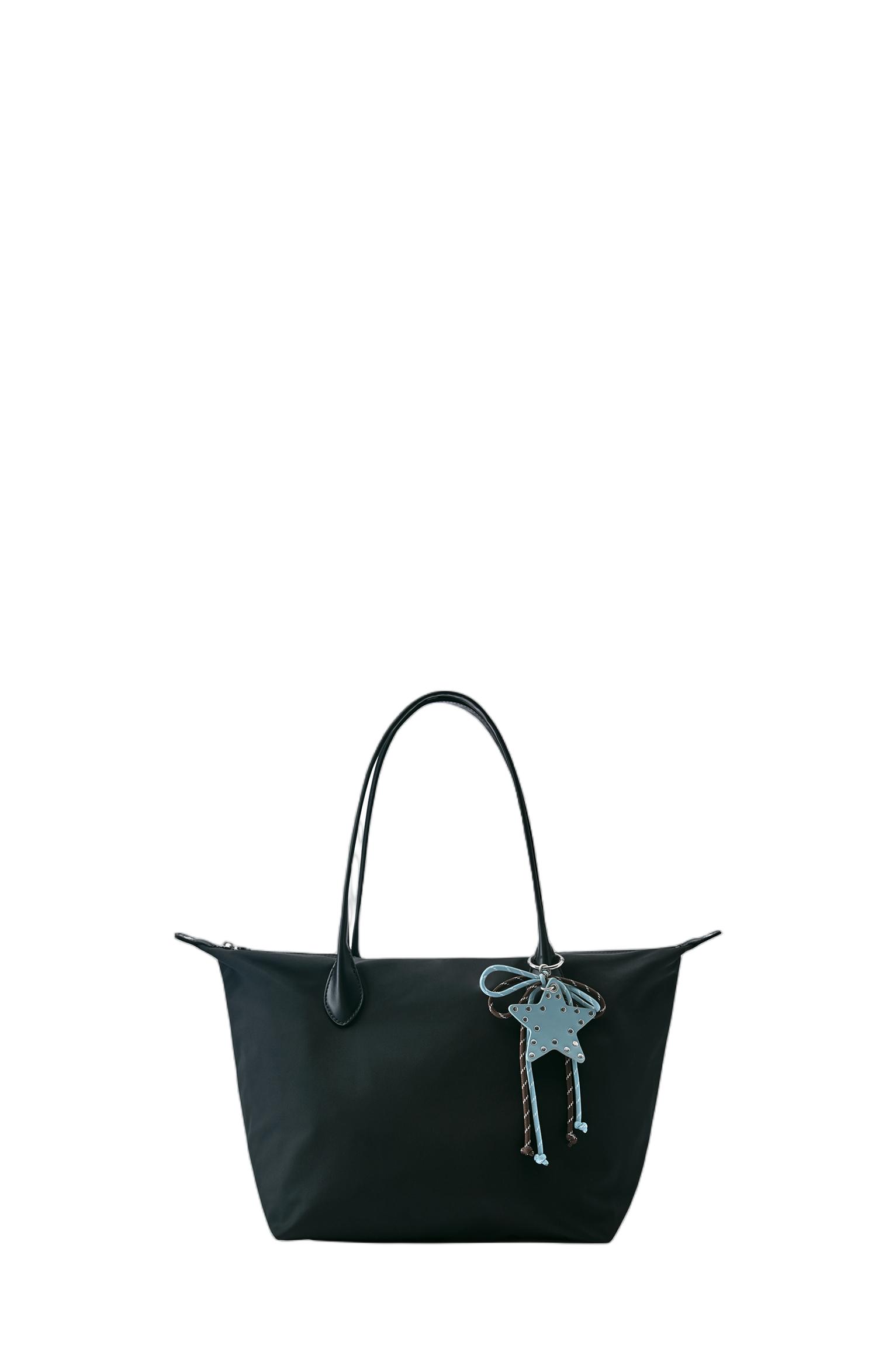 Embellished nylon tote bag — Black